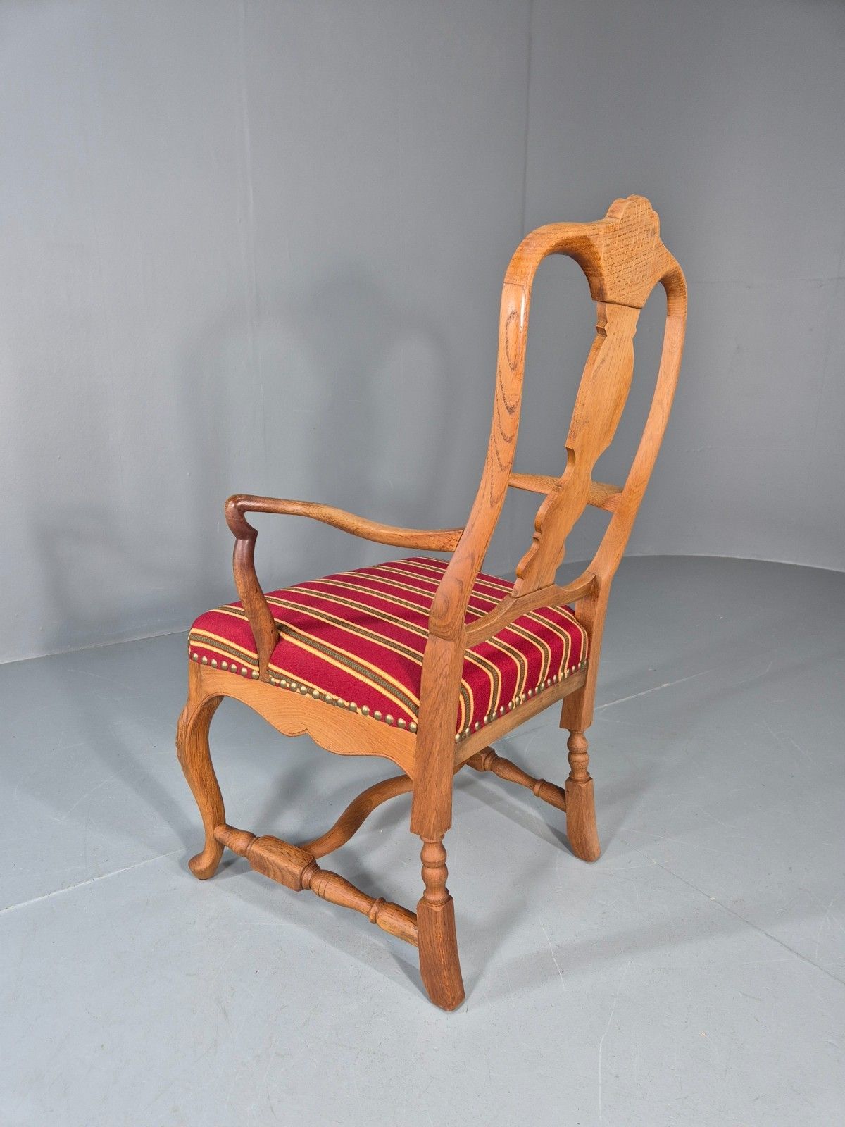 Furniture Antique Rococo Revival Oak Chair Danish 1880 Splat Back Shell Motif Eb10887 Vdin photo