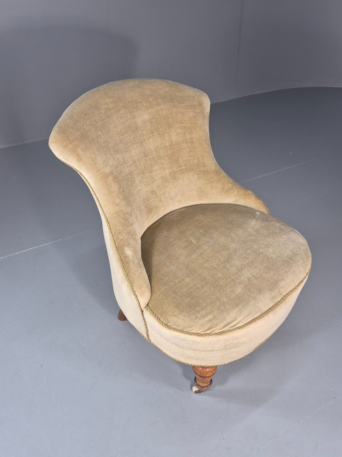 Antique Cocktail Chair Green Velour Vintage Danish 1800s  Eb10761 Vclo photo 275.0
