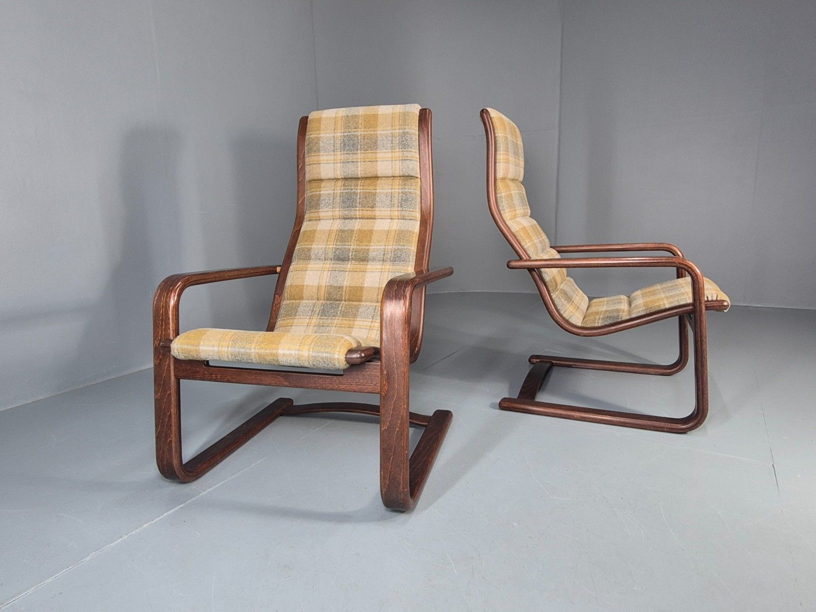 2 Mid Century Lounge Chairs New Upholstery 1970s Retro Danish  Eb10325 Mben photo for sale