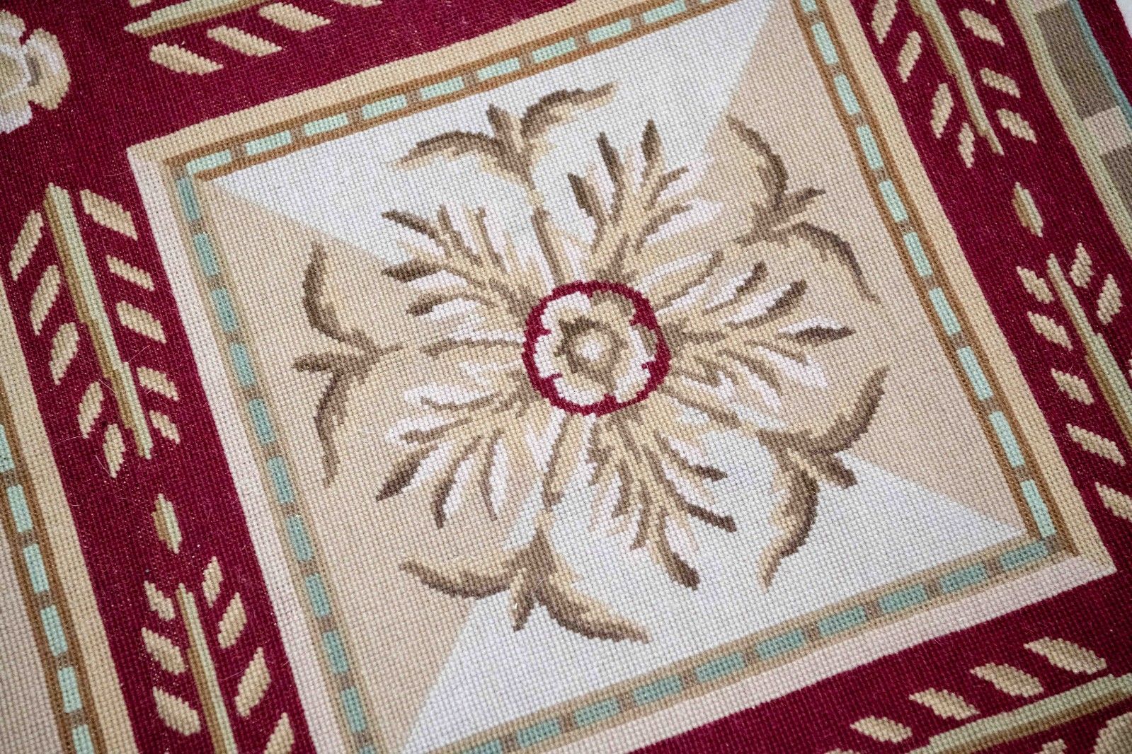 Aubusson French Style Antique Hand Made Needlepoint Rug 114cm X 177cm photo for sale