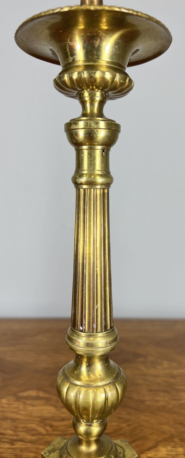 Candleholders Vintage French Brass Pair Tall Classical Candlesticks Lot 4673 photo 249.0