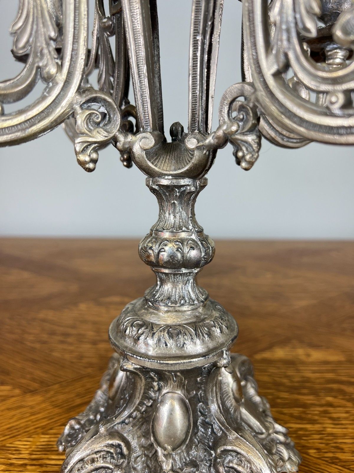 Candelabra Vintage French Style Metal Five Arm Table Centrepiece Lot 4671 photo vinterior