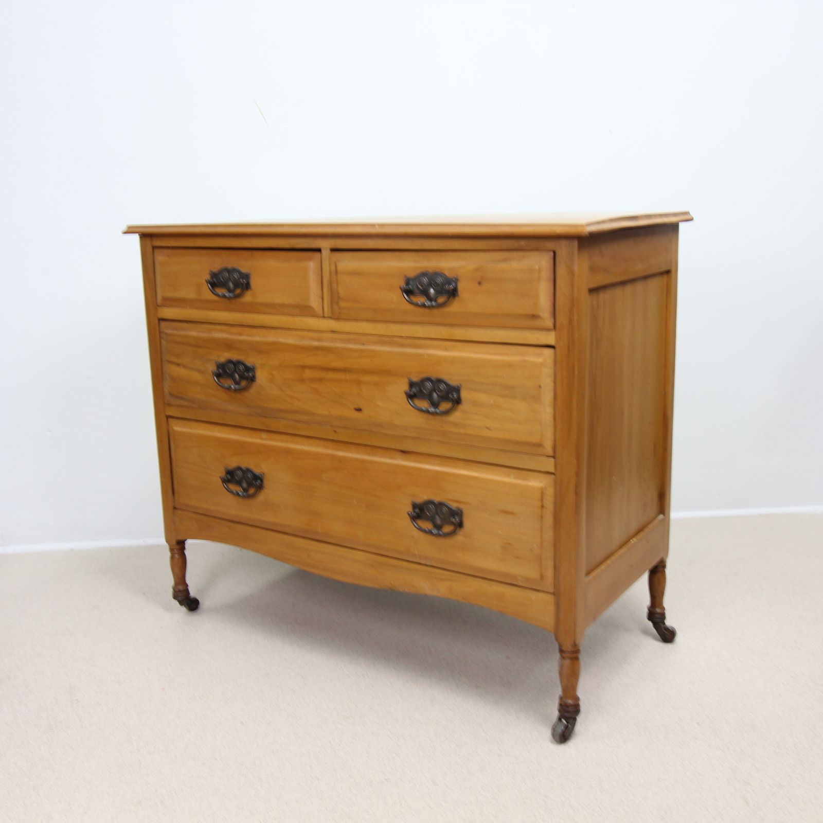 Furniture Vintage Satinwood 4 Drawer Chest Of Drawers photo