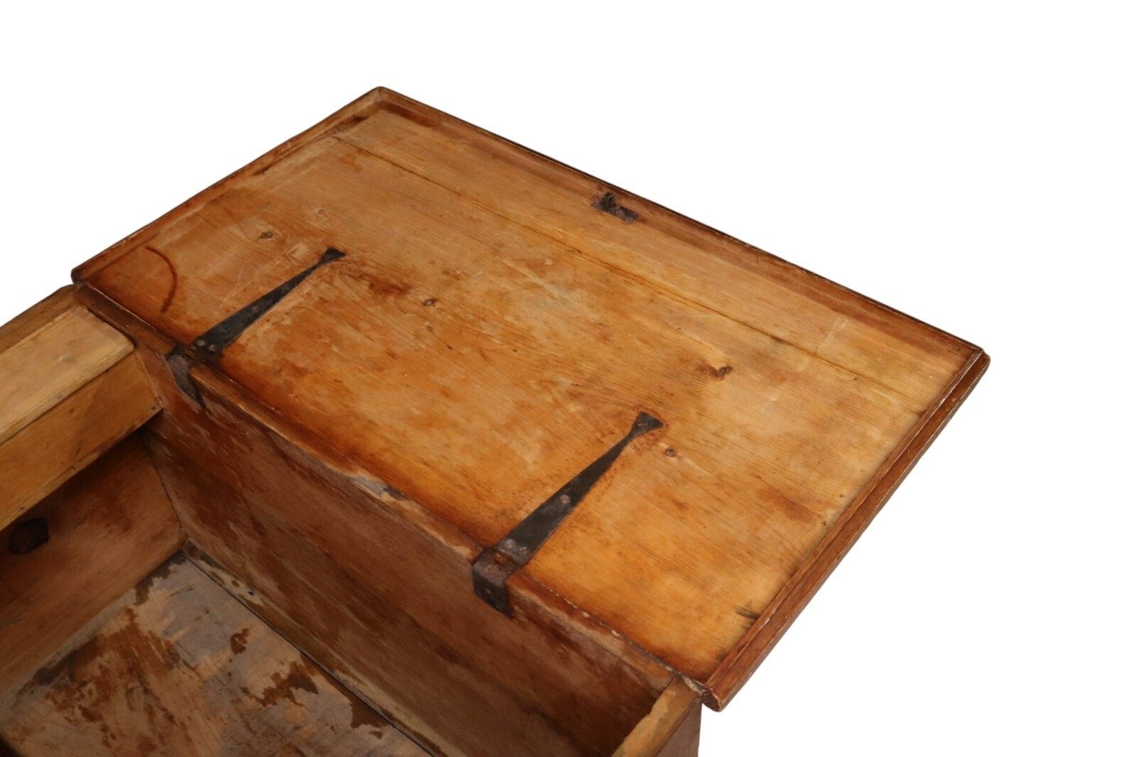 Antique Scumbled Pine Blanket Box Early 20th Century Grain Painted Chest photo Home Decor