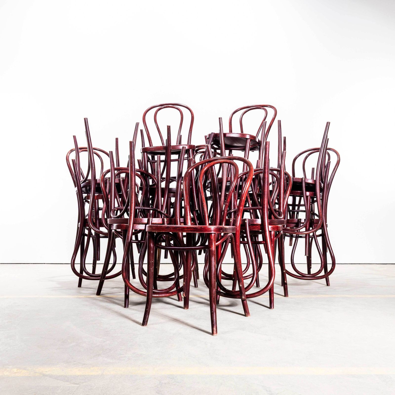 1980's Classic Dark Mahogany Hoop Back Bentwood Dining Chairs   Set Of Six photo Furniture