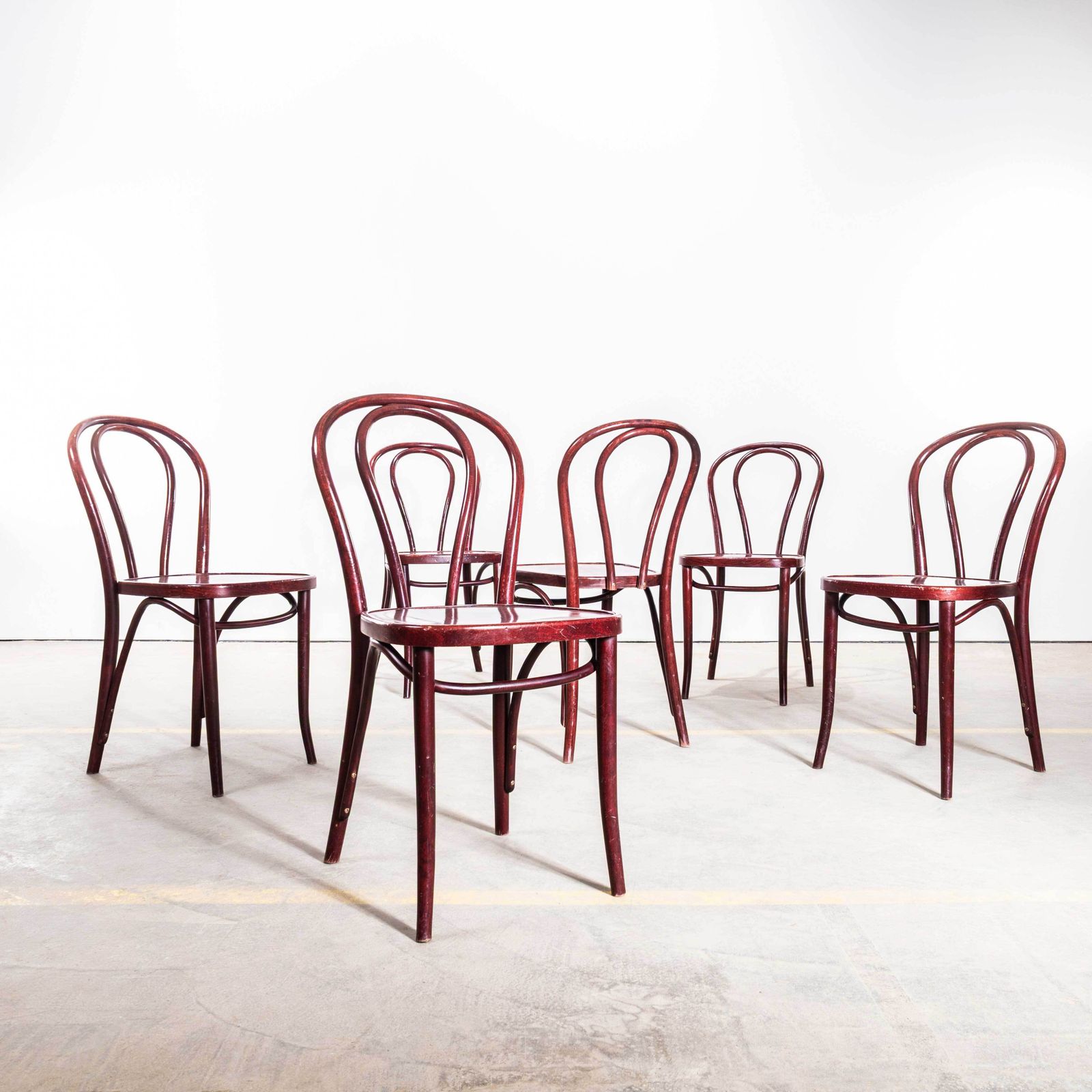1980's Classic Dark Mahogany Hoop Back Bentwood Dining Chairs   Set Of Six photo buy