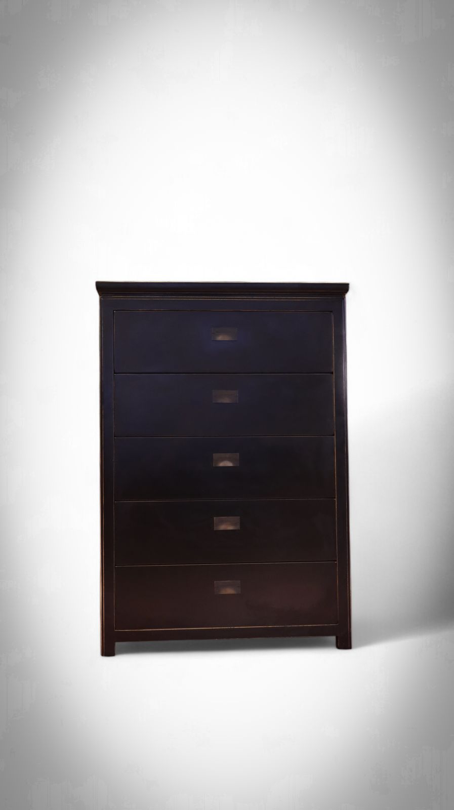 1800.0 Stunning Lombok Canton Large Chest Of Drawers Solid Wood Black Ash 5 Drawers photo