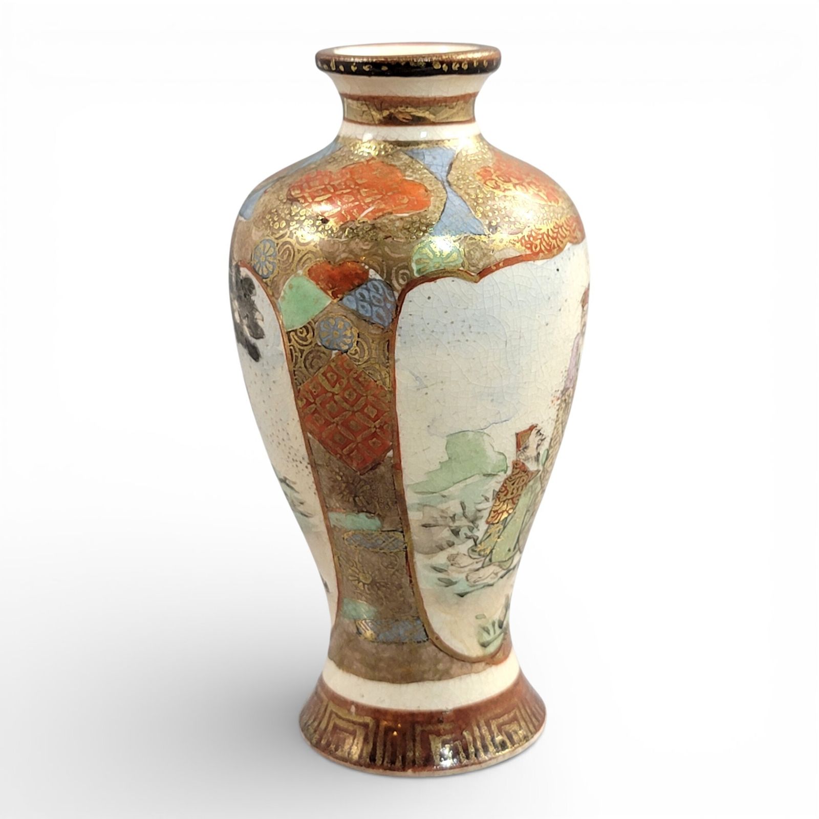 Miniature Satsuma Vase, Kyoto, Signed Chosei, Meiji Period, 10.7cm photo 500.0