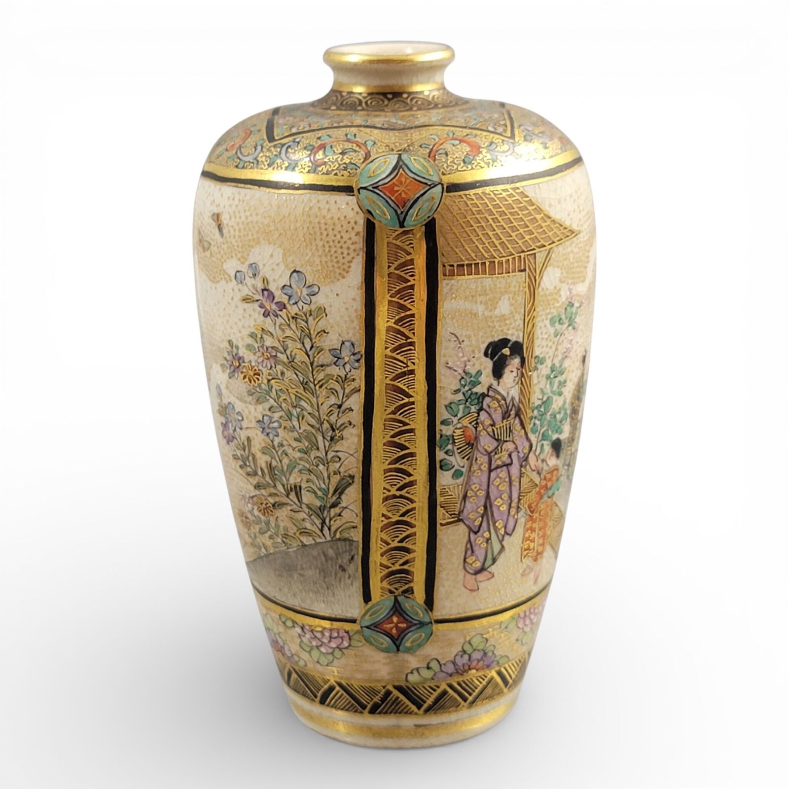 photo for sale Miniature Japanese Satsuma Vase By Chosei, Kyoto, Meiji Era C.1890