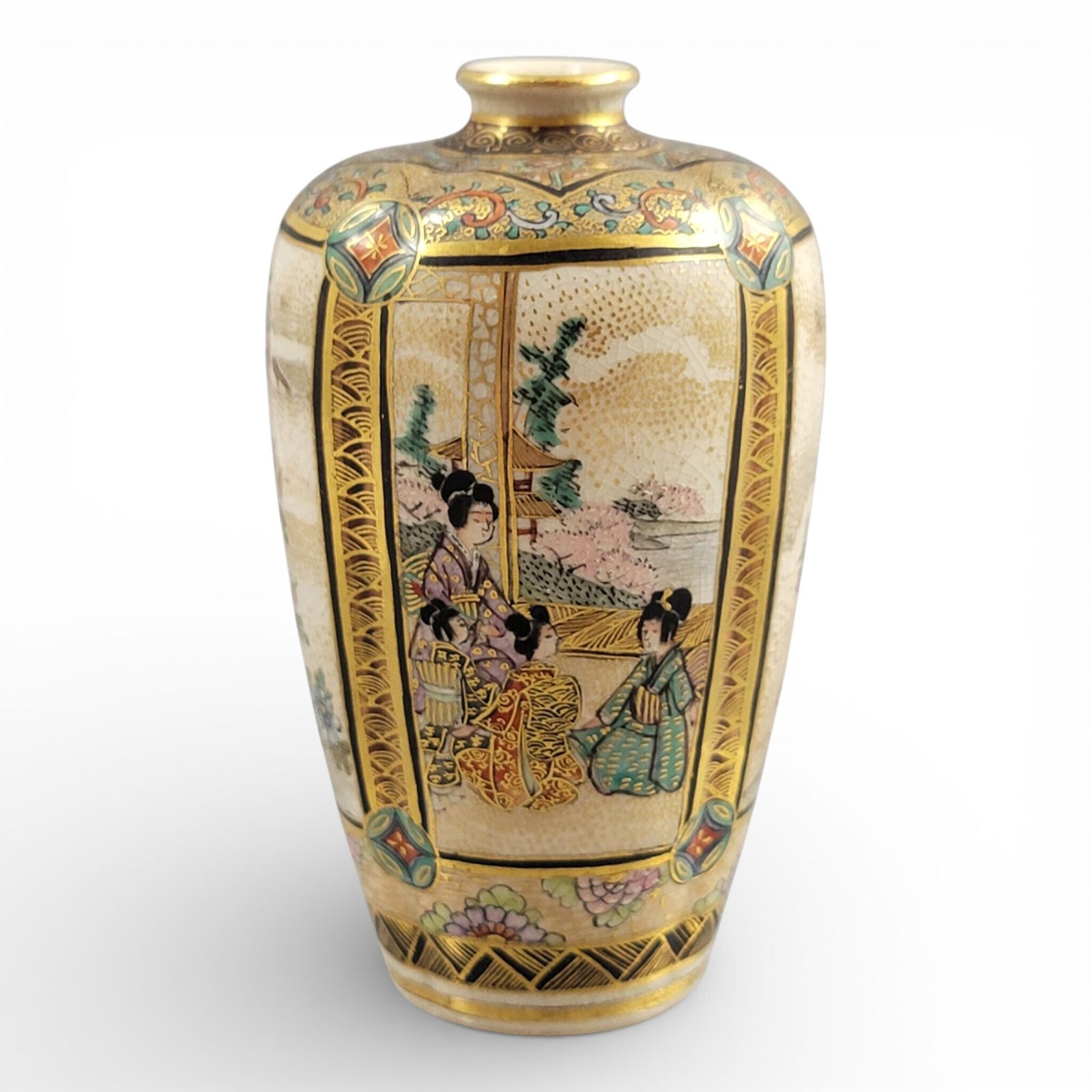 Miniature Japanese Satsuma Vase By Chosei, Kyoto, Meiji Era C.1890