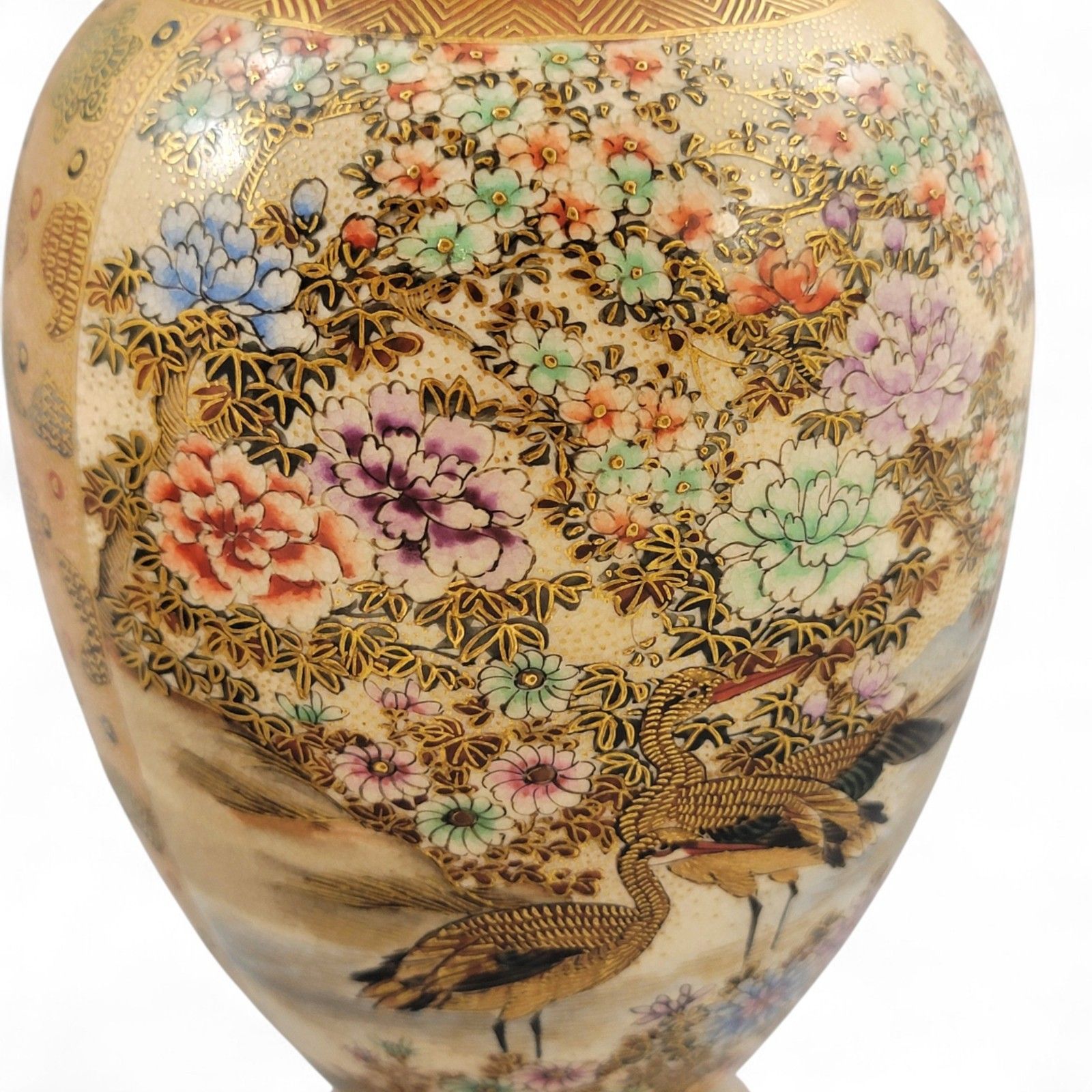 Antique Meiji Pair Hododa Satsuma Vases, Shimazu Mon Exhibition Quality C. 1900 photo buy