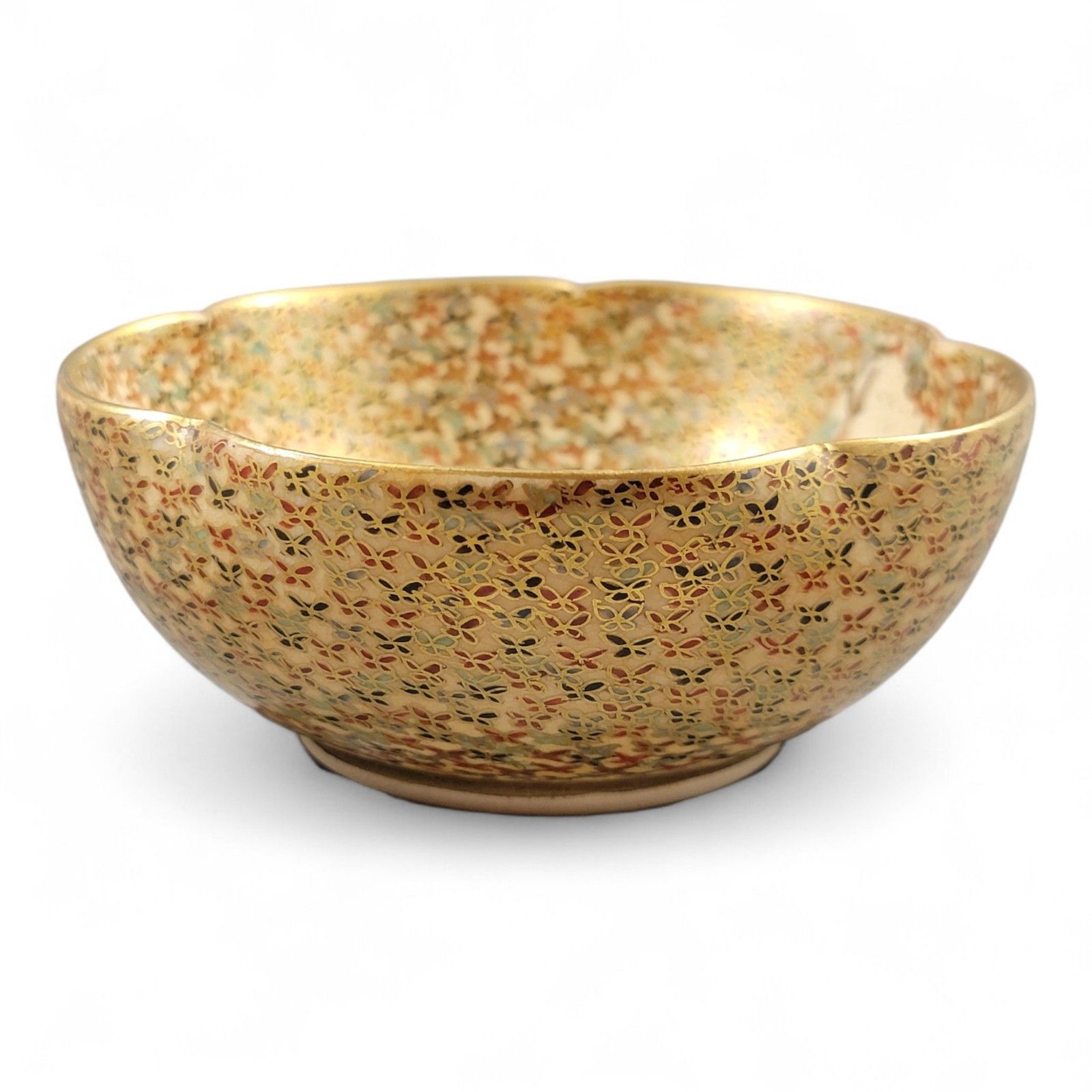 Antique Meiji Satsuma Hododa “Thousand Butterflies” Bowl, Shimazu Mark C. 1900