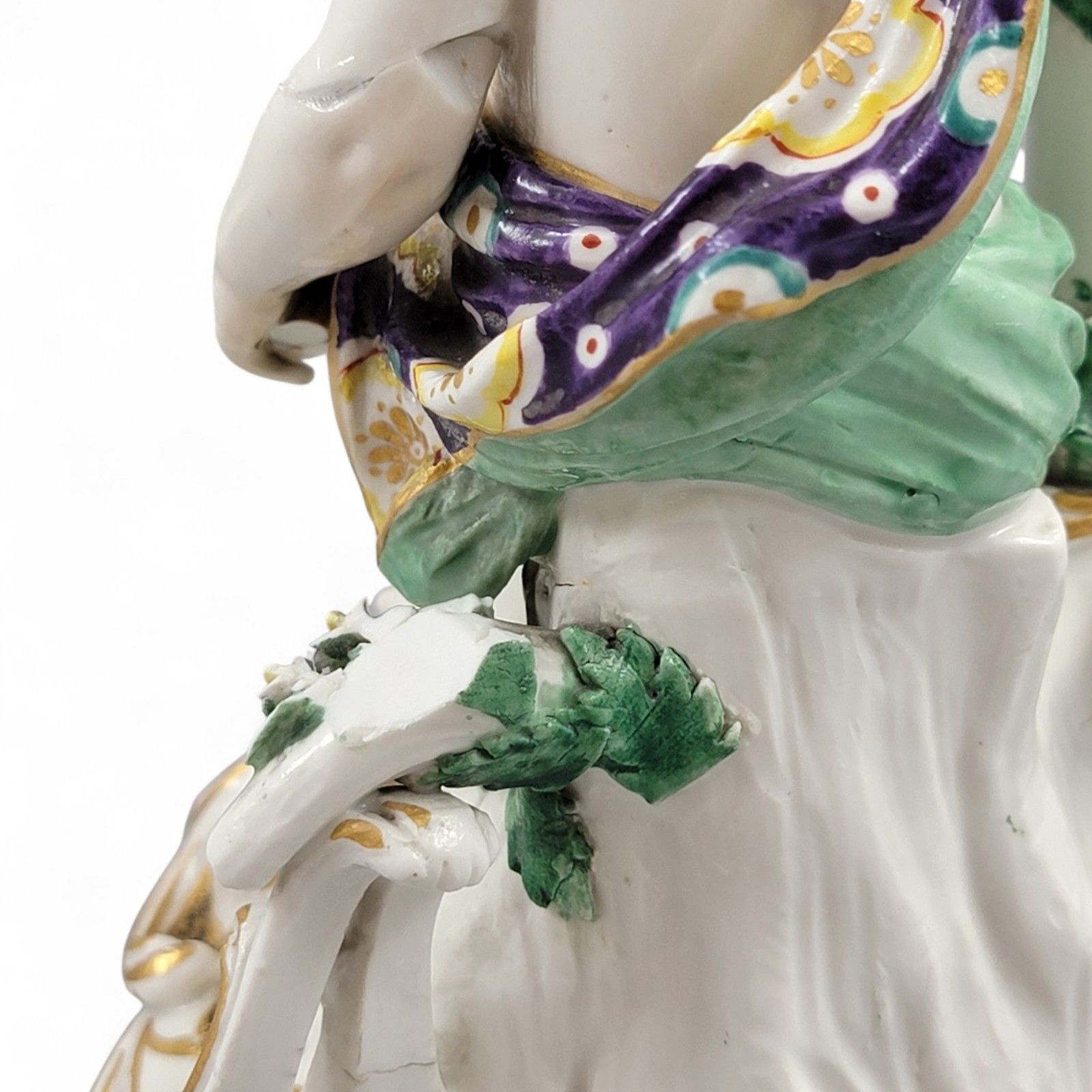 Antique Georgian Chelsea Porcelain Summer And Autumn Candlesticks C.1775–1783 photo vintage