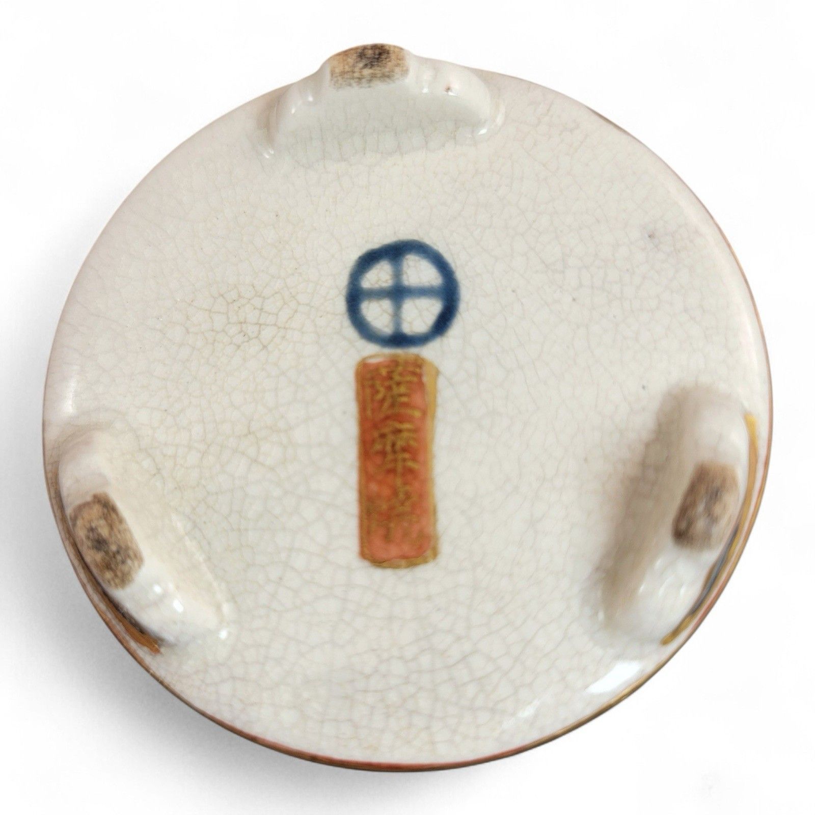 photo for sale Meiji Japanese Satsuma Cylindrical Vase With Samurai Scenes, Shimazu Mark