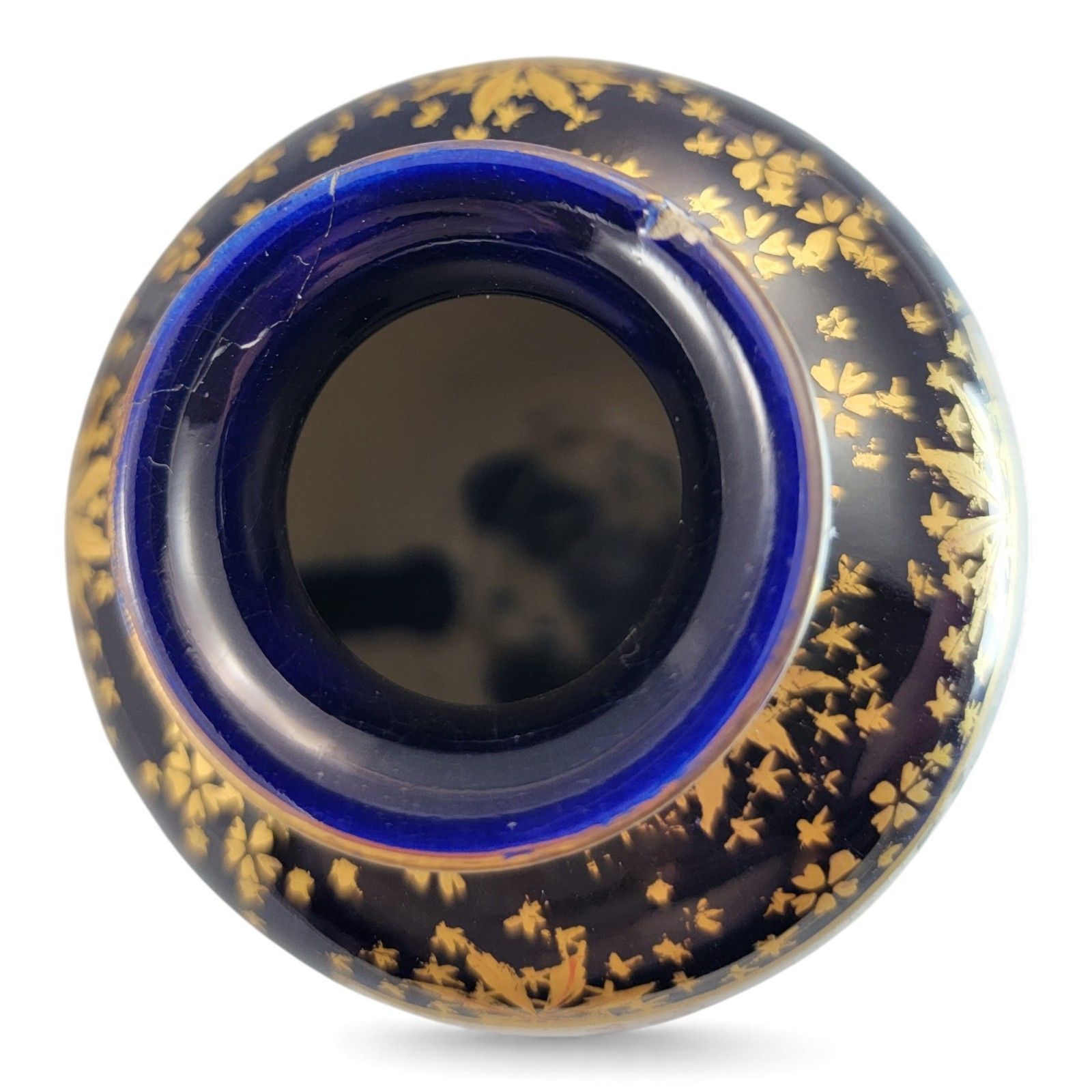 Antique Japan Kinkozan Kyoto Satsuma Porcelain Cobalt And Gold Vase Pair Meiji photo buy