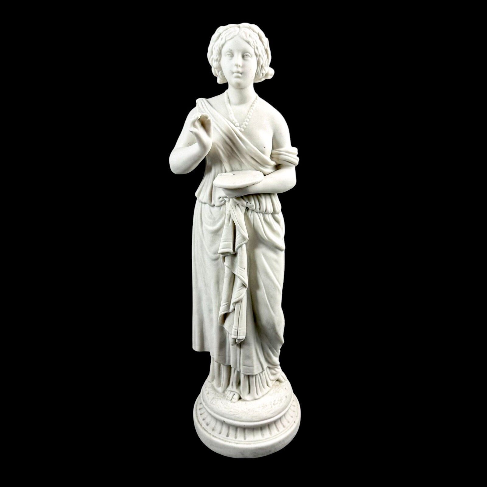 Antique Victorian Neoclassical Bisque Porcelain Figure, England 1850s photo furniture