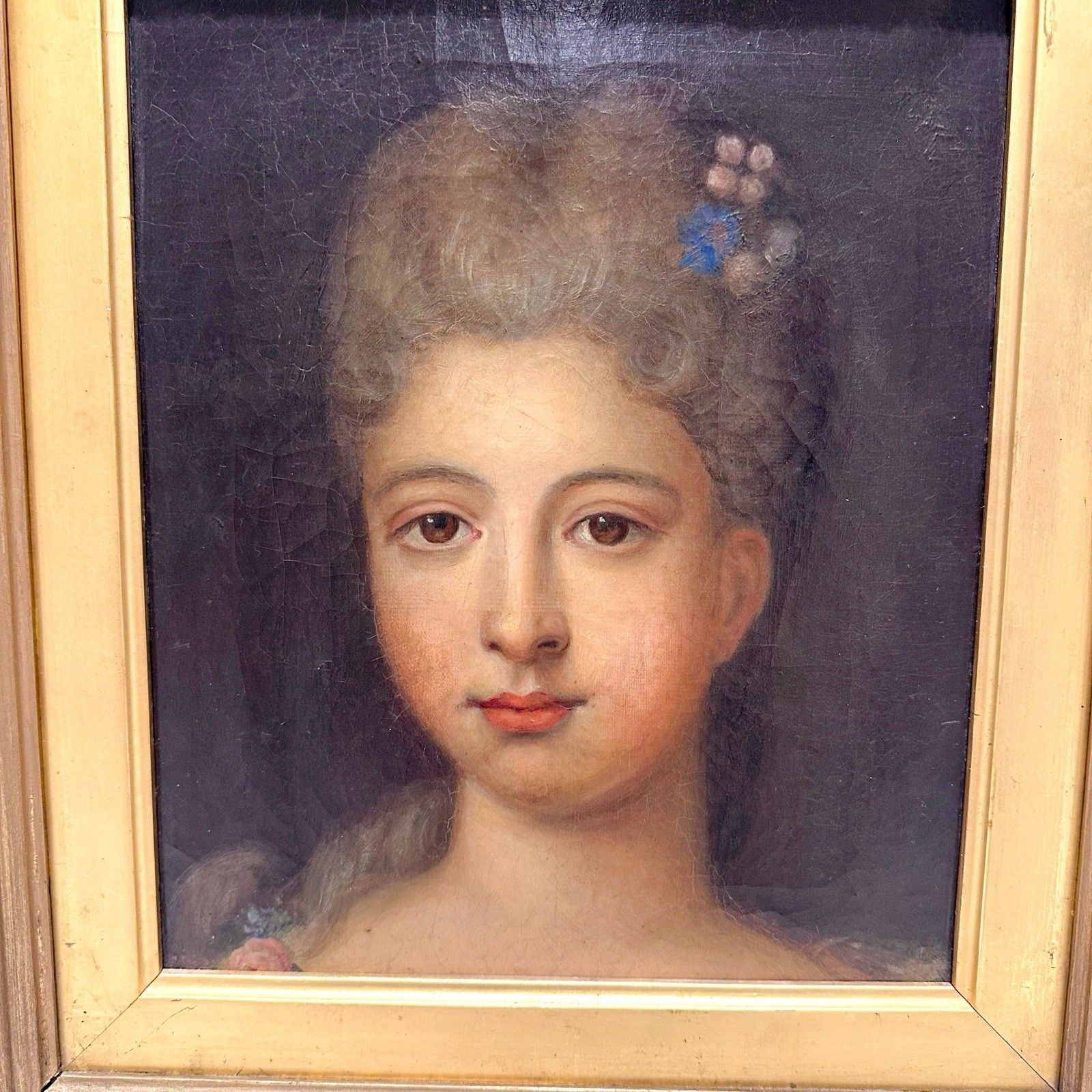 Louis XV 19th Century Portrait In The Style Of Jean Marc Nattier, Oil On Canvas photo furniture