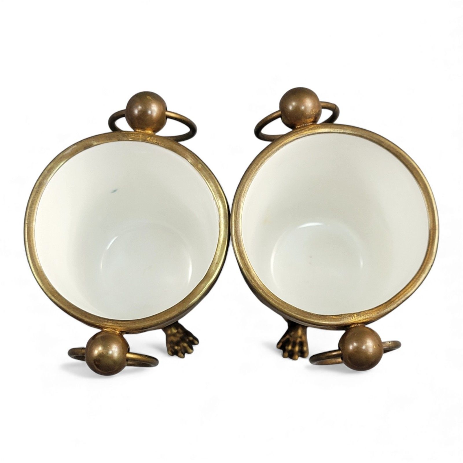 Old Paris Turquoise Cache Pots Pair C.1840 With Gilt Bronze Mounts French Decor photo 450.0