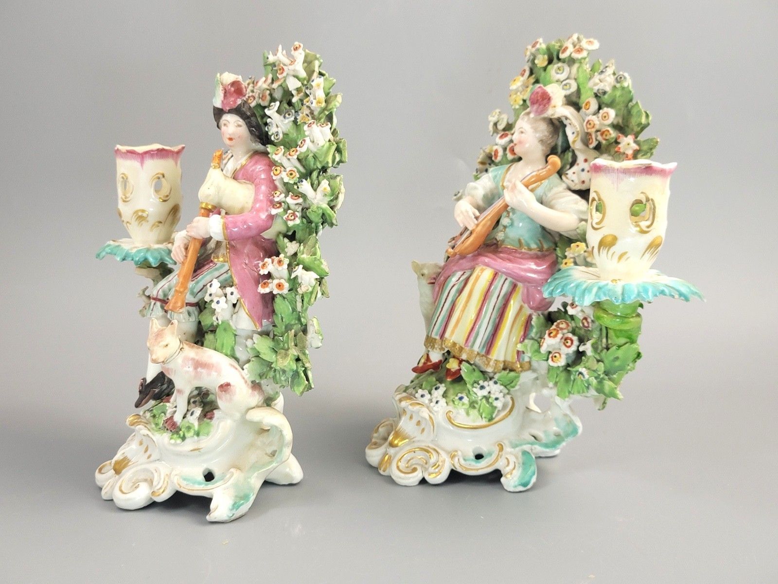 Derby Pair Of Porcelain Candlestick Figures Musicians, C. 1765–1770 photo furniture