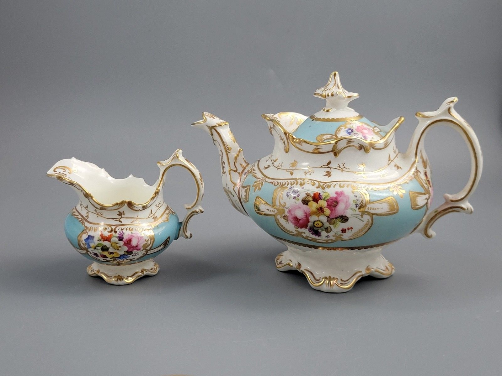 Old Paris Porcelain Tea Service, Petit Style, Louis Philippe I Period, C. 1840 photo Home Decor