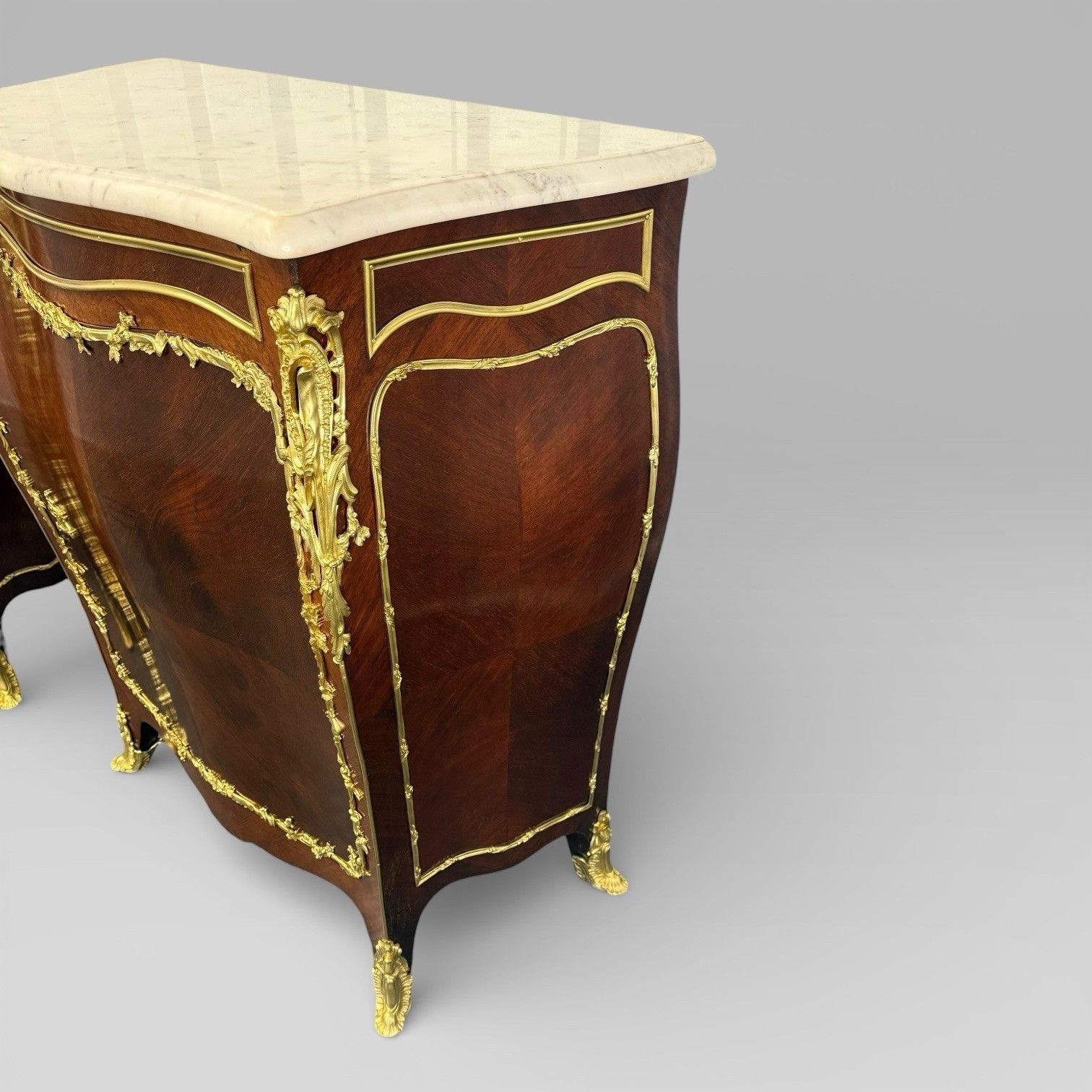 12500.0 Antique Pair Of Late 19th Century French Kingwood Bombe Cabinets By E. Kahn photo
