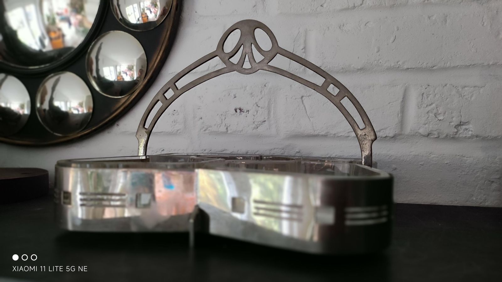 French Silver Plated Art Nouveau Hors D'oeuvres Tray With Cut Glass Cocktail Dishes photo 408.0