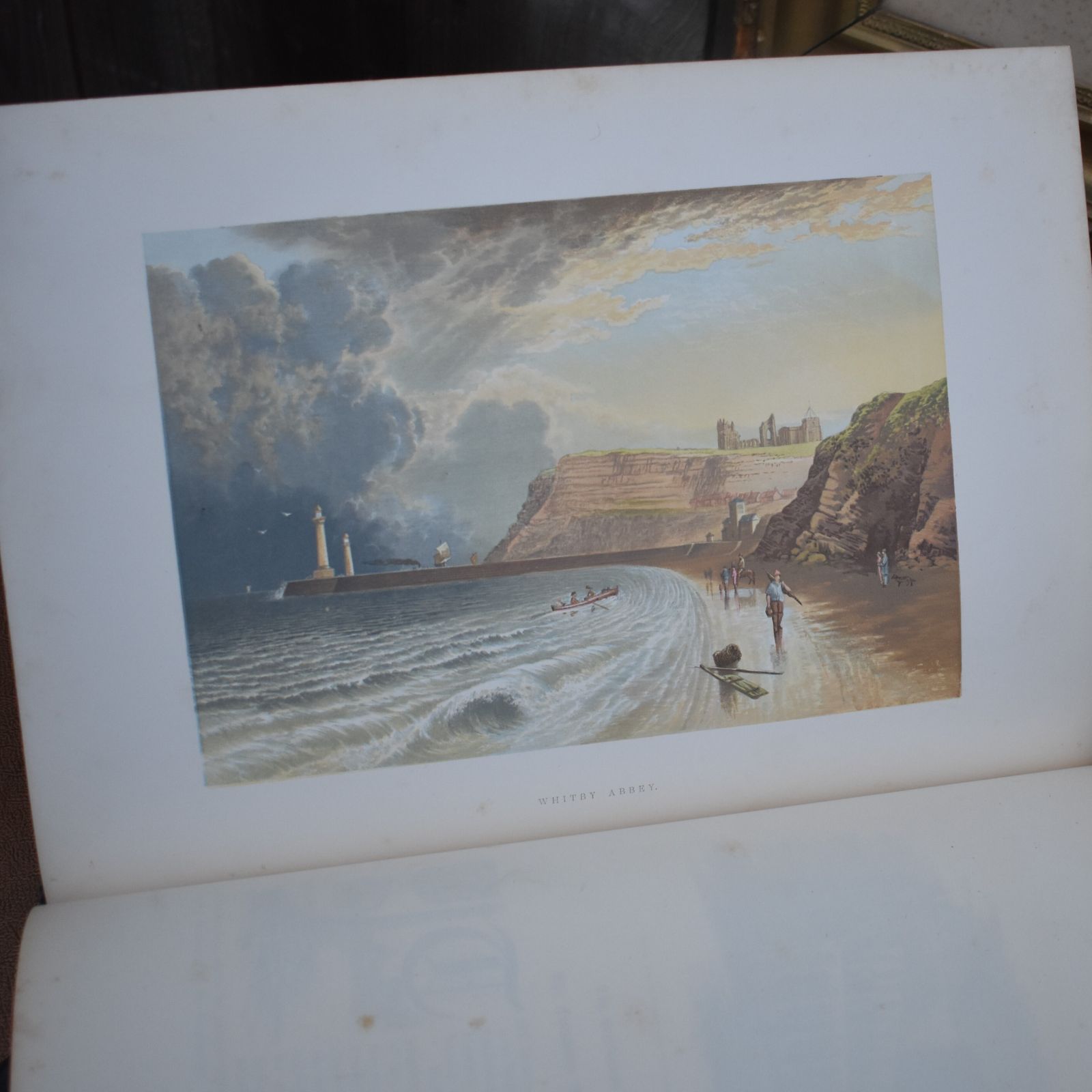 Antique Ruined Abbeys Of Britain Frederick Ross Colour Prints Af Lydon Book Pair photo vinterior