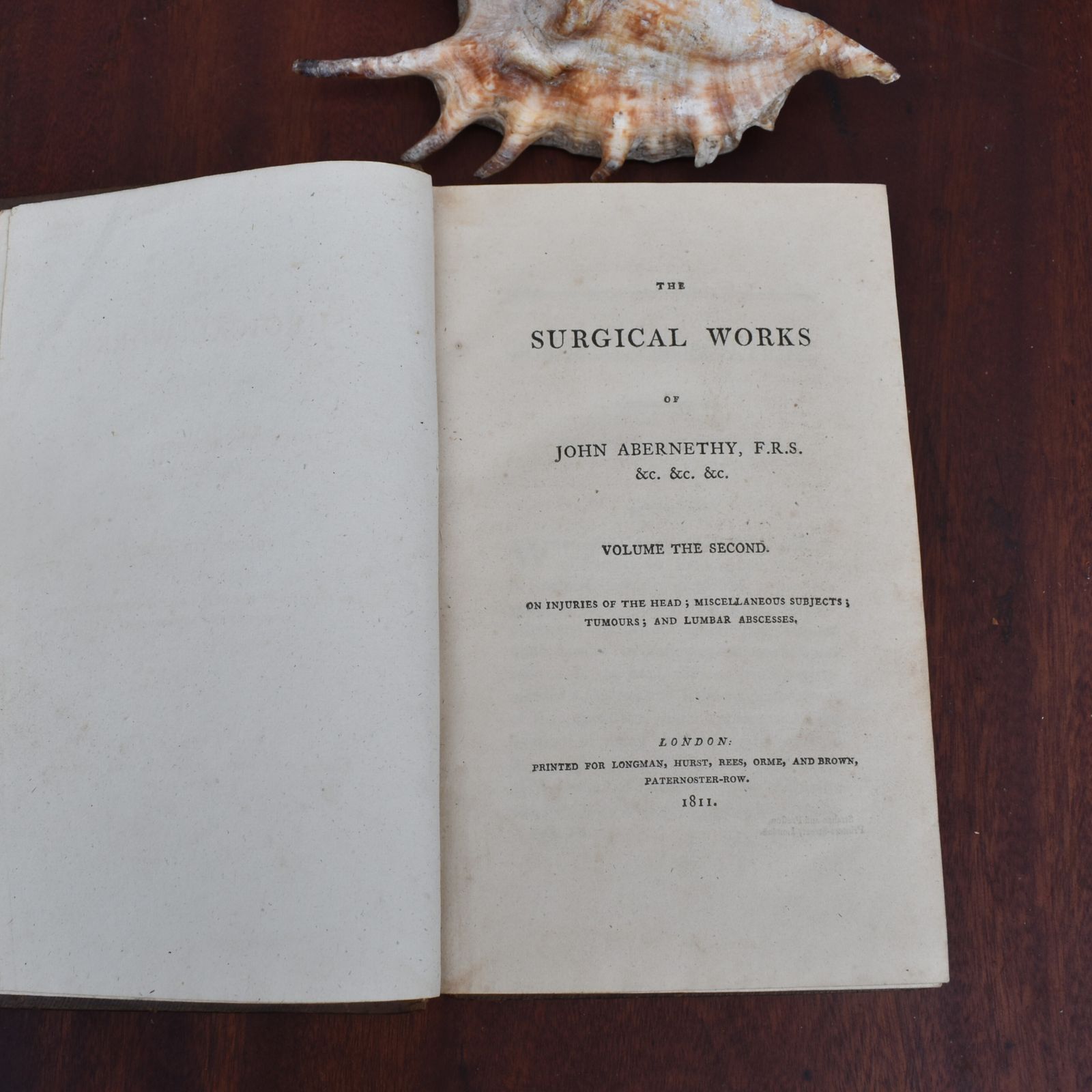 Antique 1811 Surgical Works John Abernethy Head Injuries 2nd Volume Leather Book photo for sale