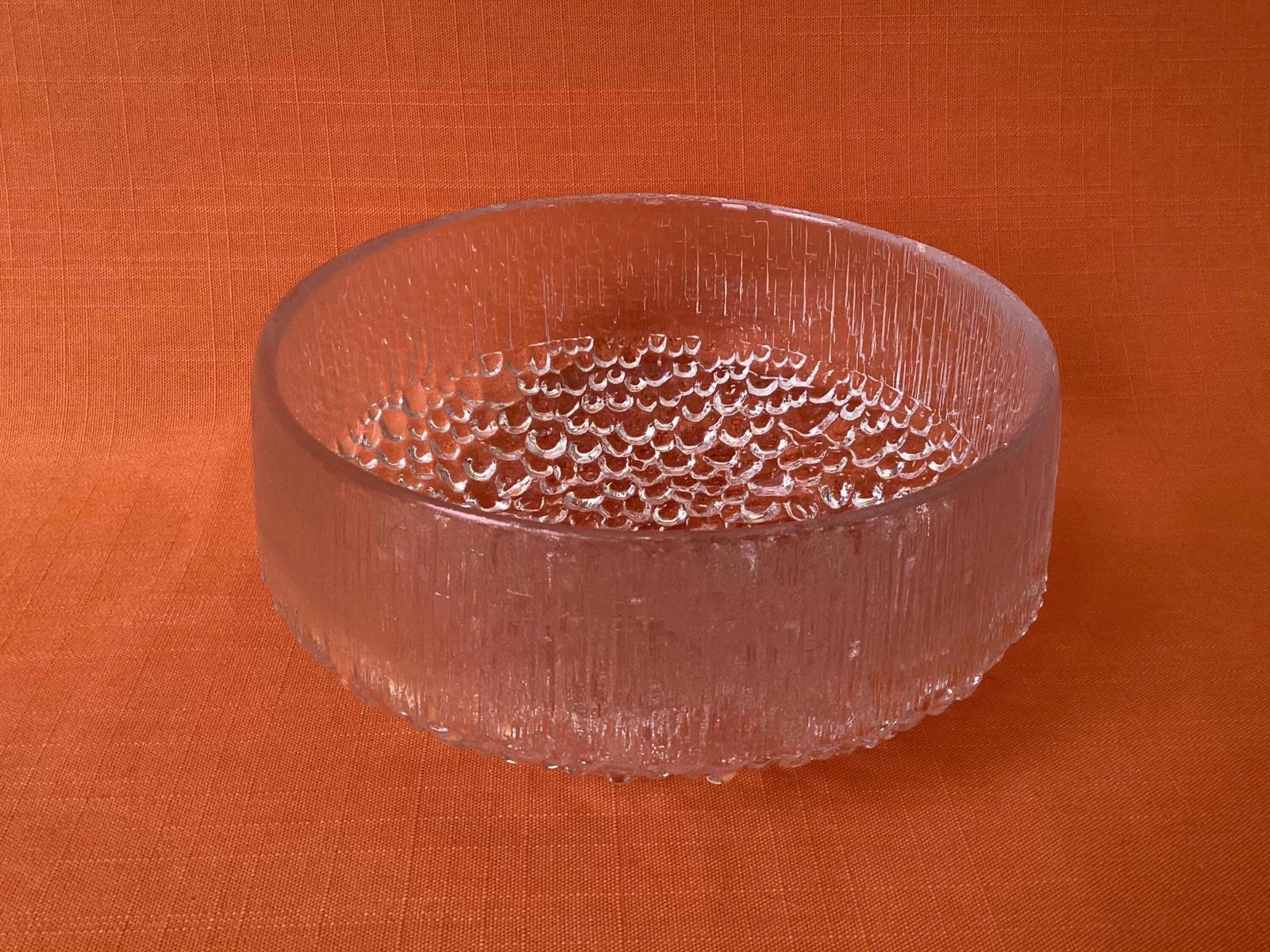 1960s Scandinavian Textured Glass Bowl, Ultima Thule Collection By Tapio Wirkkala photo Home Decor