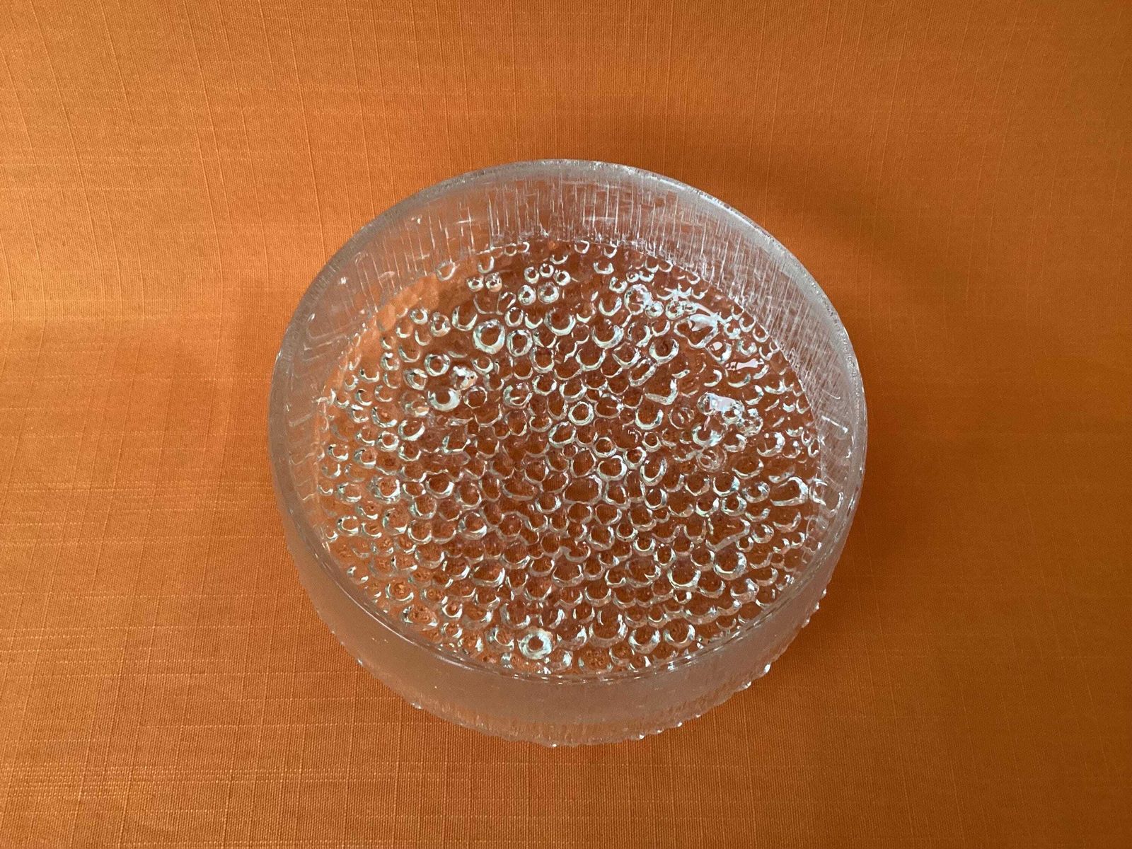 1960s Scandinavian Textured Glass Bowl, Ultima Thule Collection By Tapio Wirkkala photo vinterior