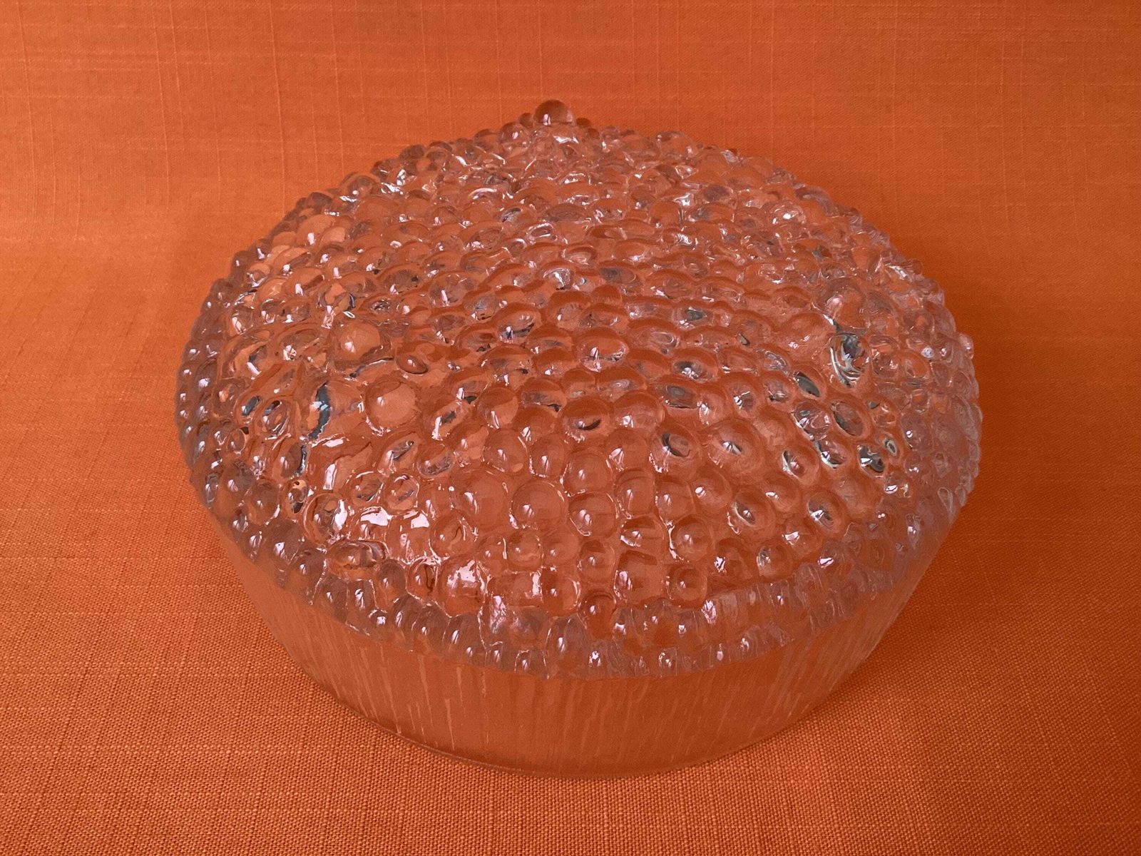 photo for sale 1960s Scandinavian Textured Glass Bowl, Ultima Thule Collection By Tapio Wirkkala