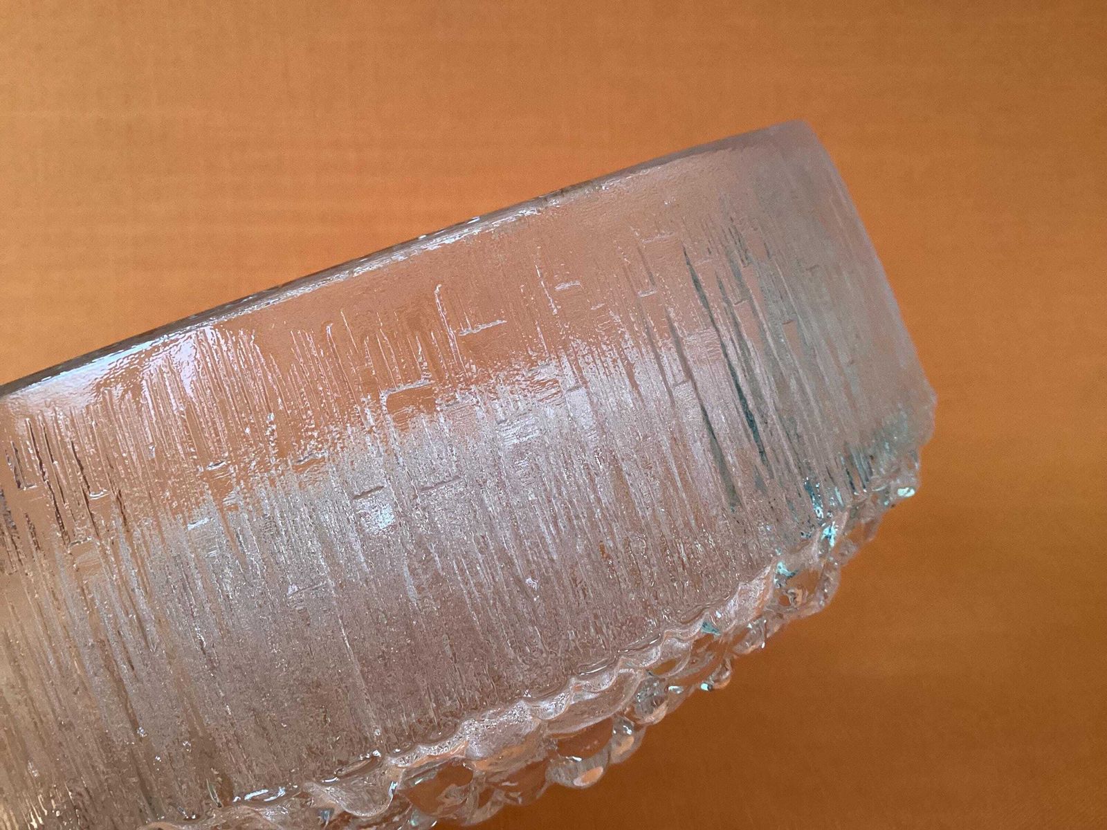 Home Decor 1960s Scandinavian Textured Glass Bowl, Ultima Thule Collection By Tapio Wirkkala photo