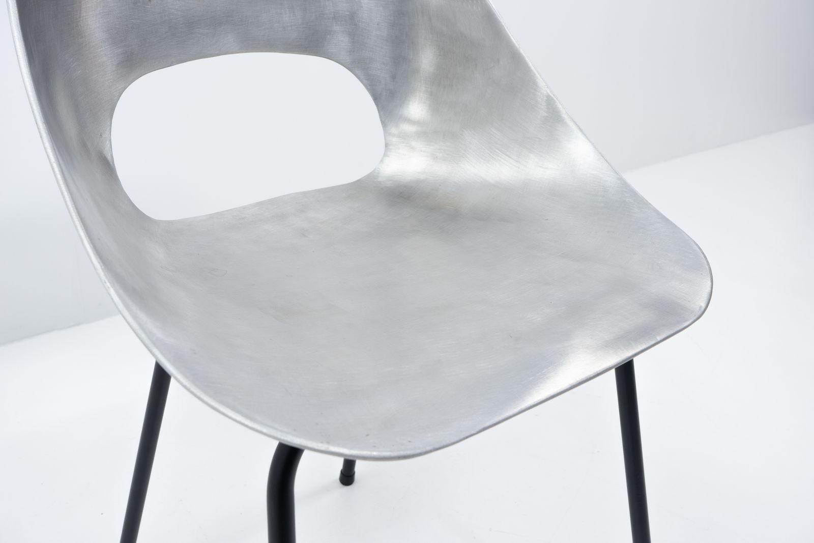 Aluminum Tonneau Chair By Pierre Guariche For Steiner, 1950s photo vintage