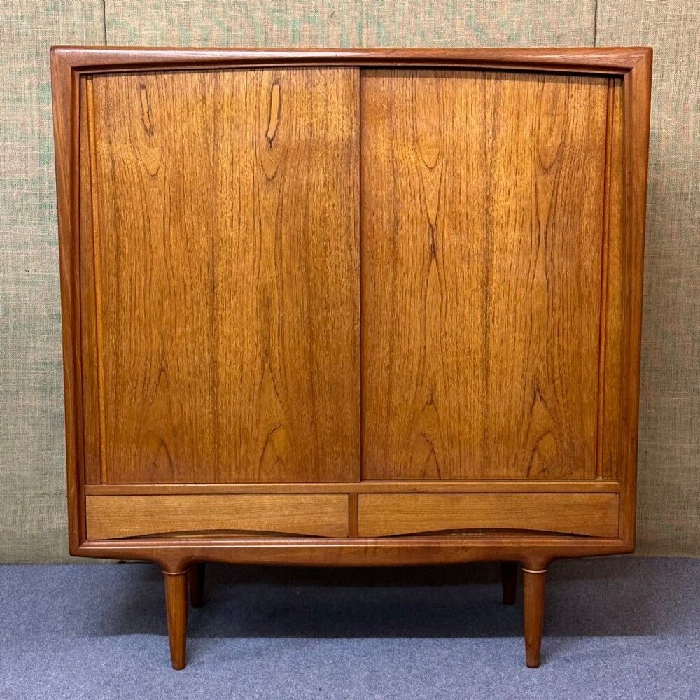 Attractive Large Danish Mid Century Teak Highboard By Axel Christensen For Aco Mobler photo for sale