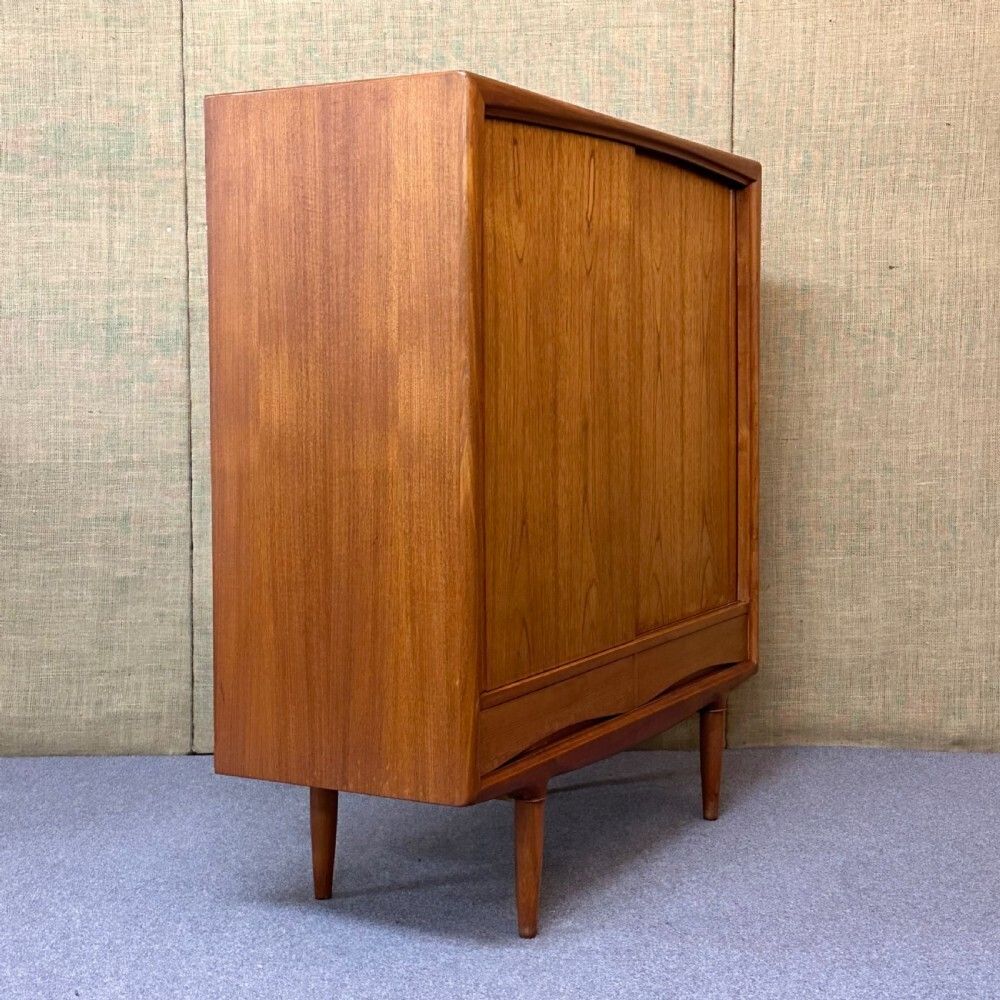 Furniture Attractive Large Danish Mid Century Teak Highboard By Axel Christensen For Aco Mobler photo