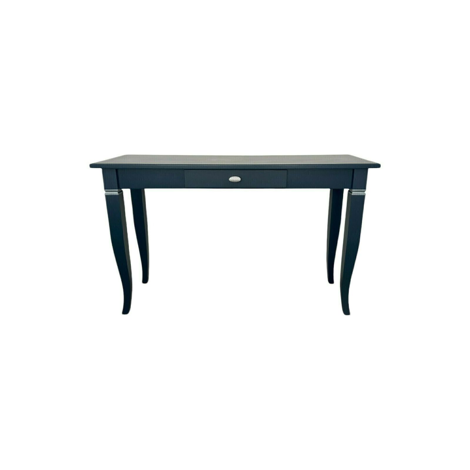 Large Blue Hand Painted Table, With Silver Detailing And A Small Drawer In The Centre photo 299.0
