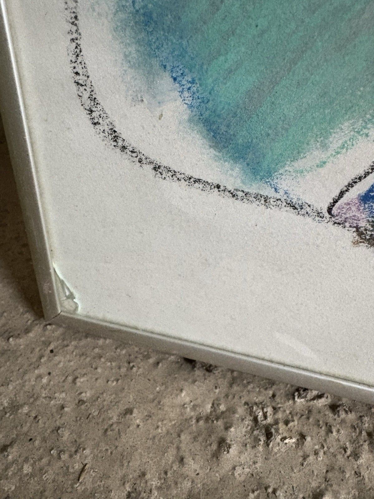 Vtg Late Mid Century Abstract Art School Painting Wall Hanging Picture R1001 photo 166.75