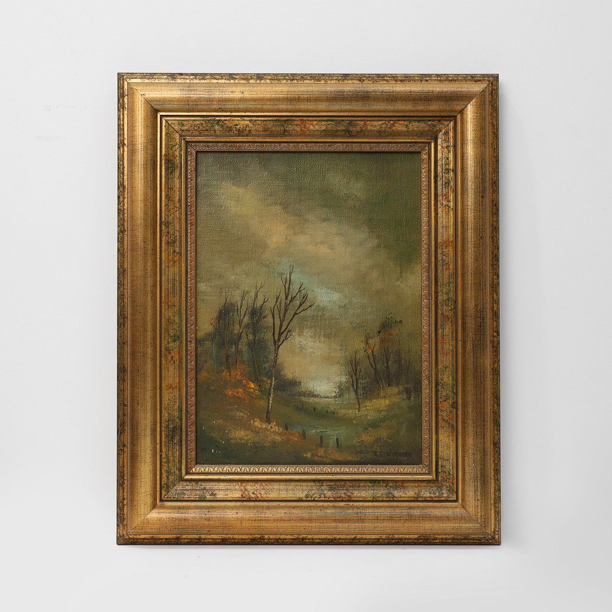 Belgian Artist, Landscape, 1940s, Oil Painting, Framed