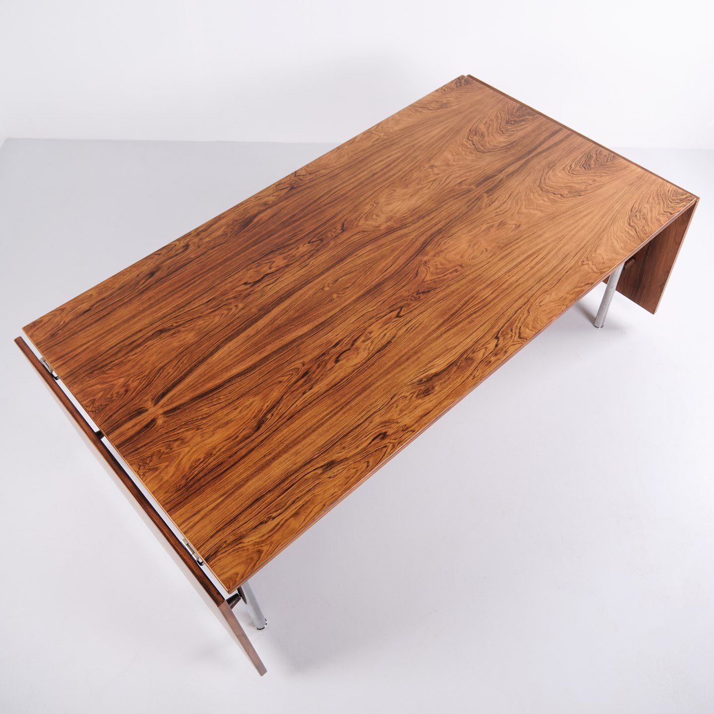 Dining Table With Flaps   Model At 319   Rio Rosewood & Steel Legs   Hans J. Wegner   Andreas Tuck   1960s photo Furniture