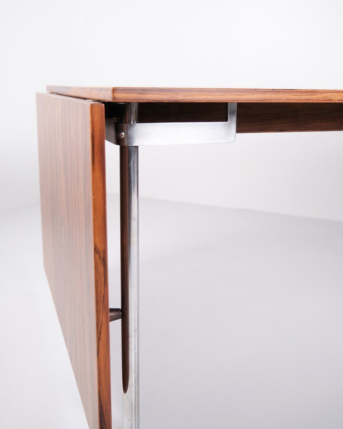 Dining Table With Flaps   Model At 319   Rio Rosewood & Steel Legs   Hans J. Wegner   Andreas Tuck   1960s photo vinterior