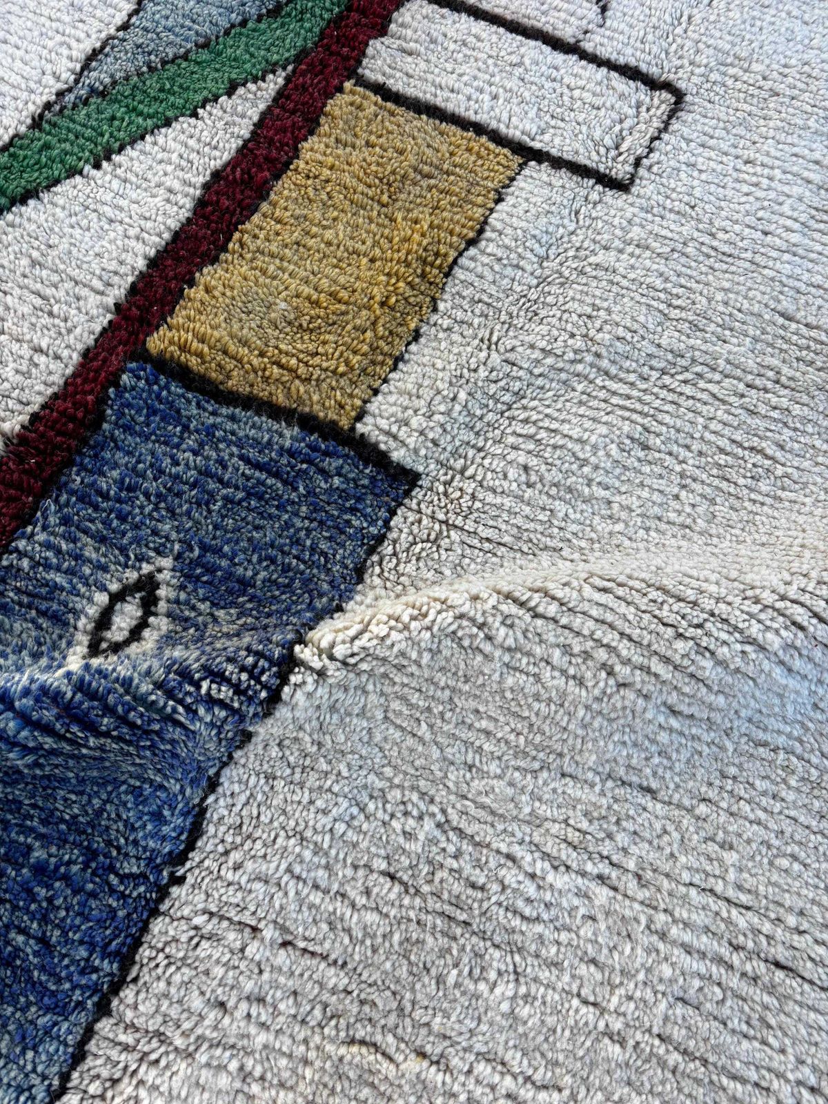 Minimalist Pattern Modern Colorful Rug 210x310 Cm, Authentic Moroccan Rug, Beni Ourain Wool Rug, Handmade Rug, , photo vinterior