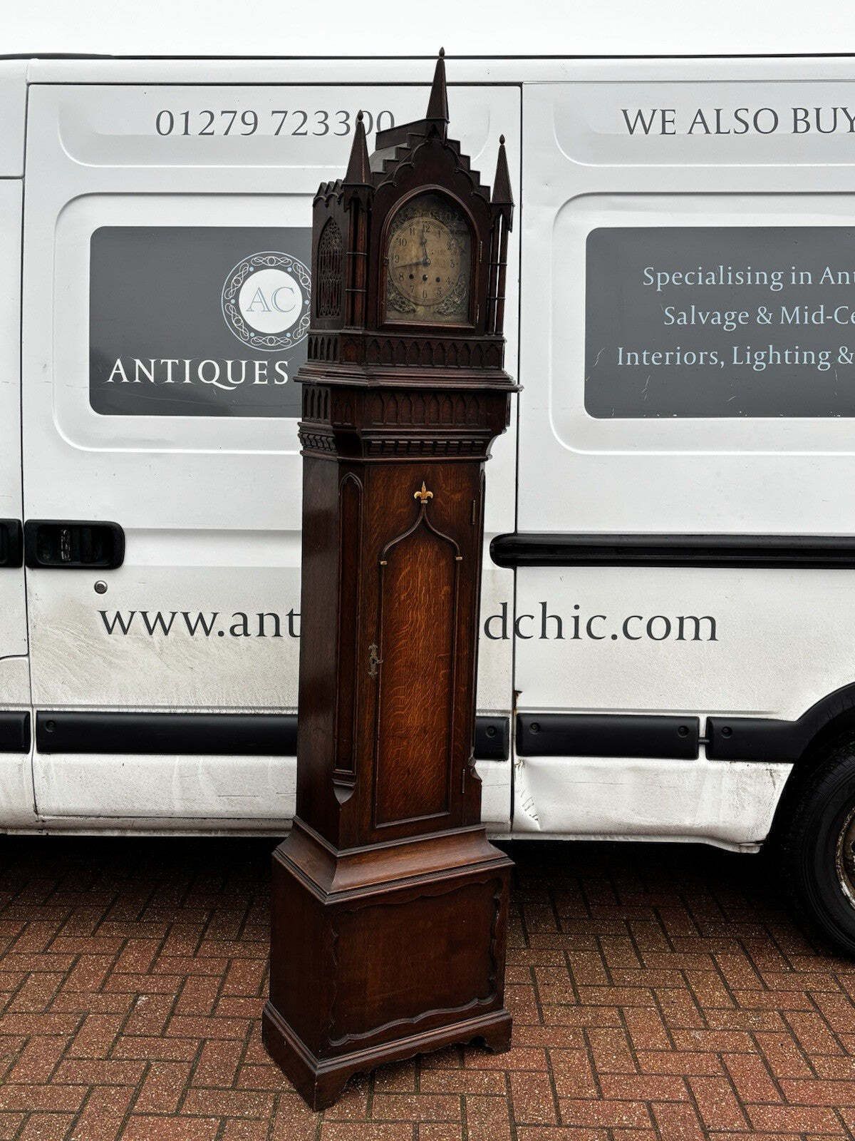 Home Decor Impressive Gothic Fusee Bracket Clock On Pedestal. photo