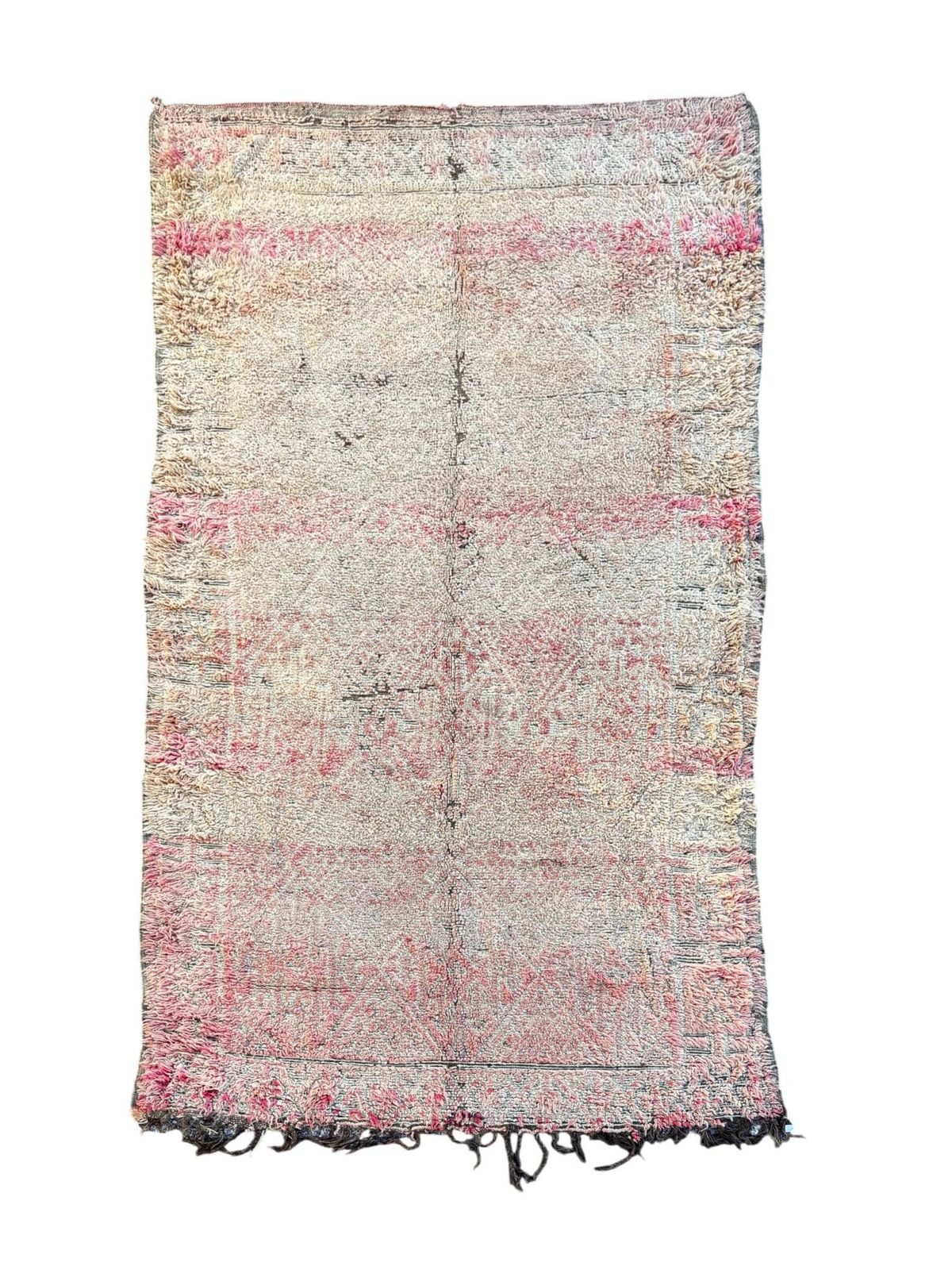 Vintage Moroccan Boujad Wool Rug 200x380 Cm  Handwoven Berber Carpet   Authentic Tribal Design photo furniture