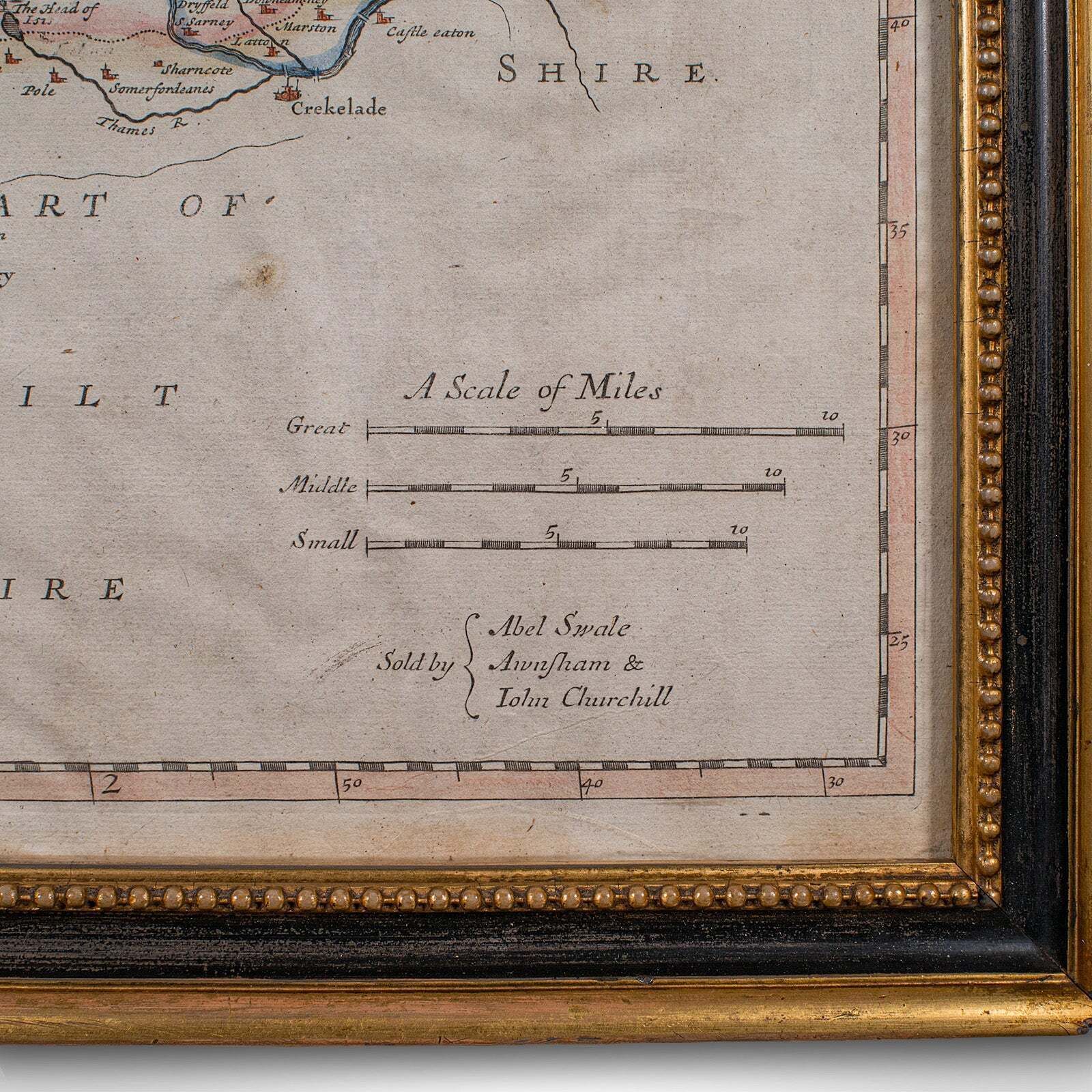 photo furniture Antique Gloucestershire Map, Atlas, English, Robert Morden, Cartography, C.1700
