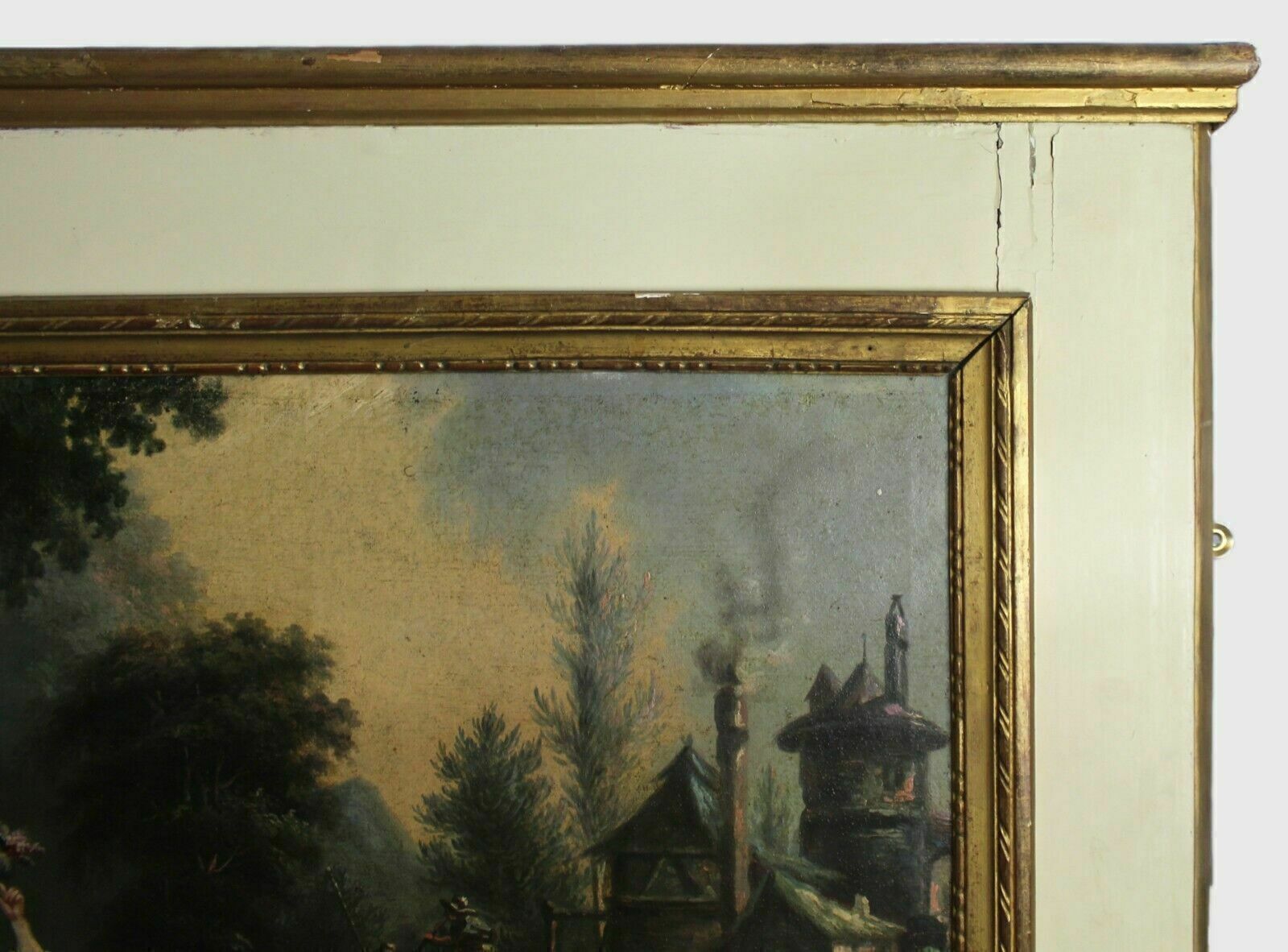 Tall French Antique Chateau Trumeau Mirror C.1890 photo 895.0