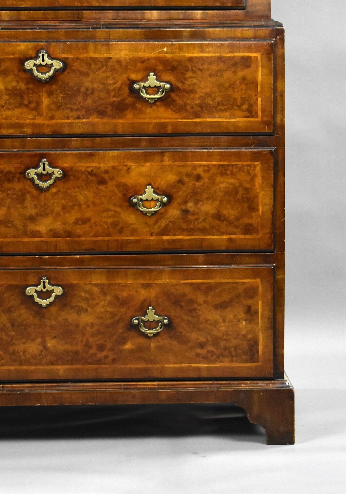 photo for sale George II Burr Walnut Chest On Chest
