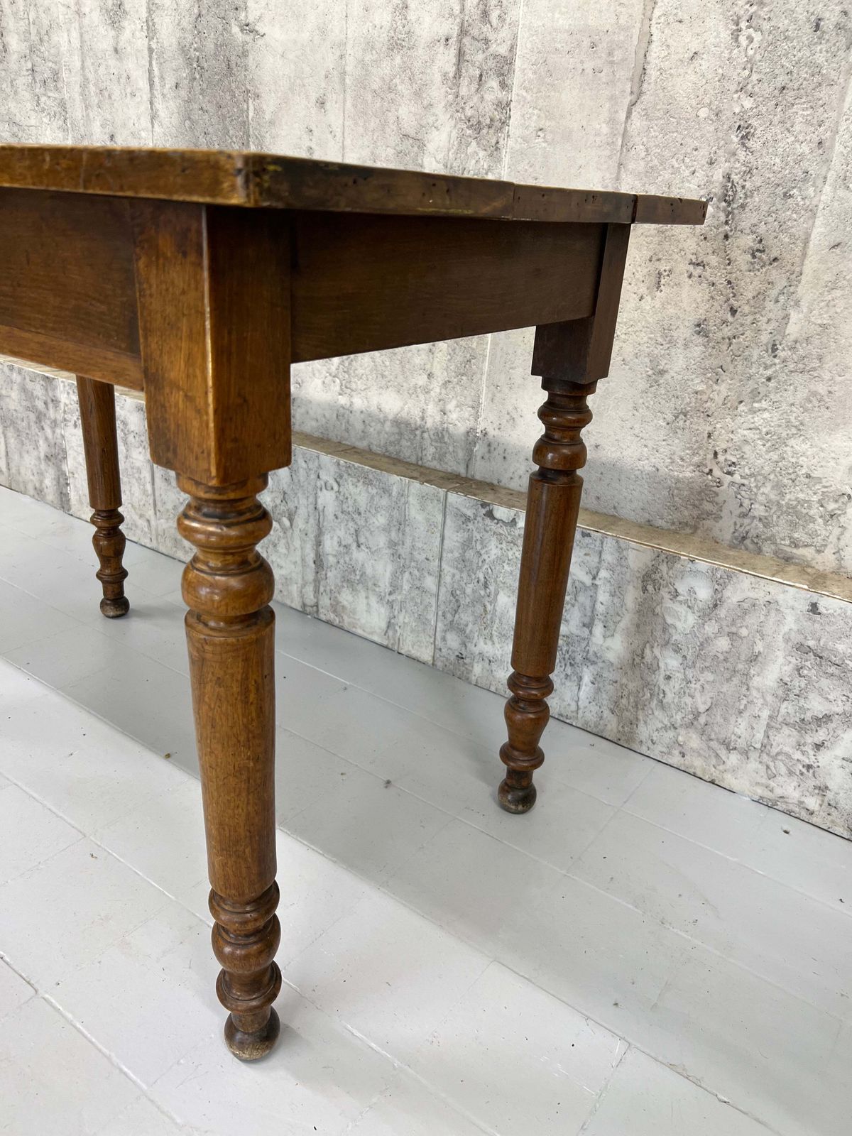 photo furniture 99.5cm Walnut Wood Turned Leg Bistro Table With Cup Handles On Drawer
