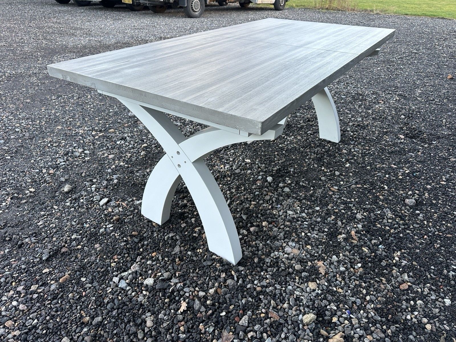 Oak Furnitureland Brompton Acacia Solid Extending 6 Or 8 Seator Dinning Table photo for sale