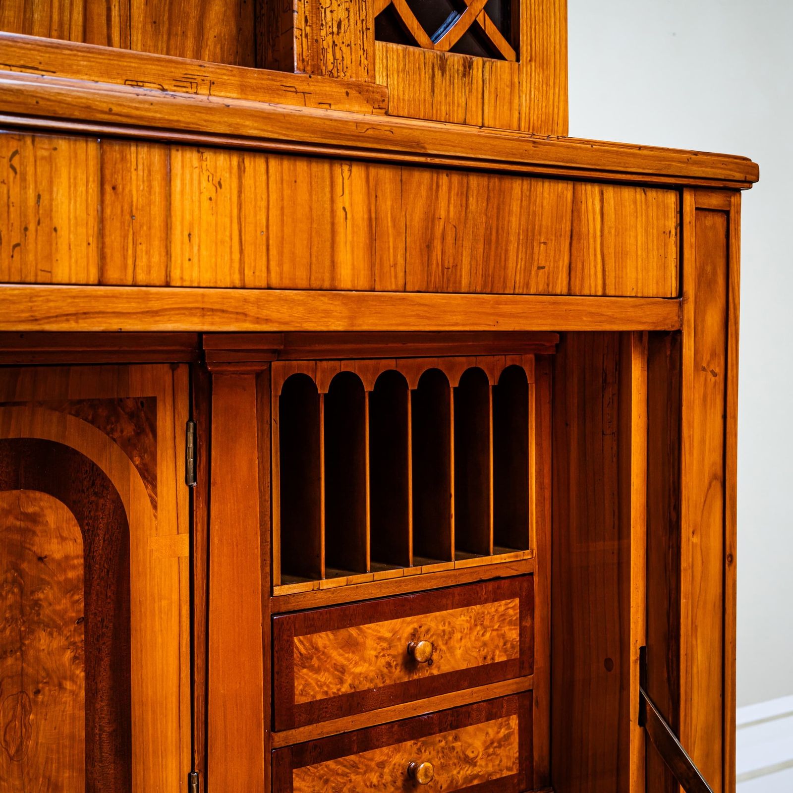 Biedermeier Secretary Desk With Upper Cabinet, Central Germany, Circa 1820 photo vinterior