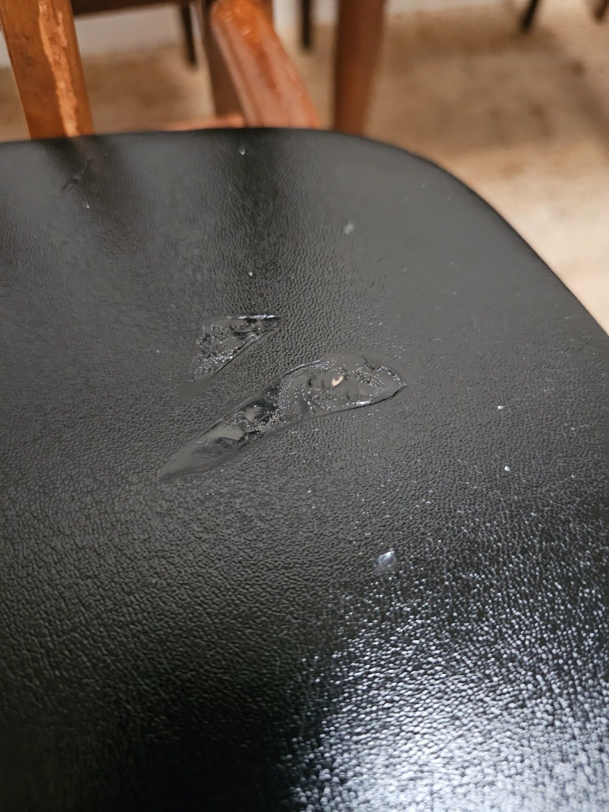 photo vintage Retro Elliots Of Newbury Dining Chairs Mid Century Set Of 4 Black Vinyl Delivery